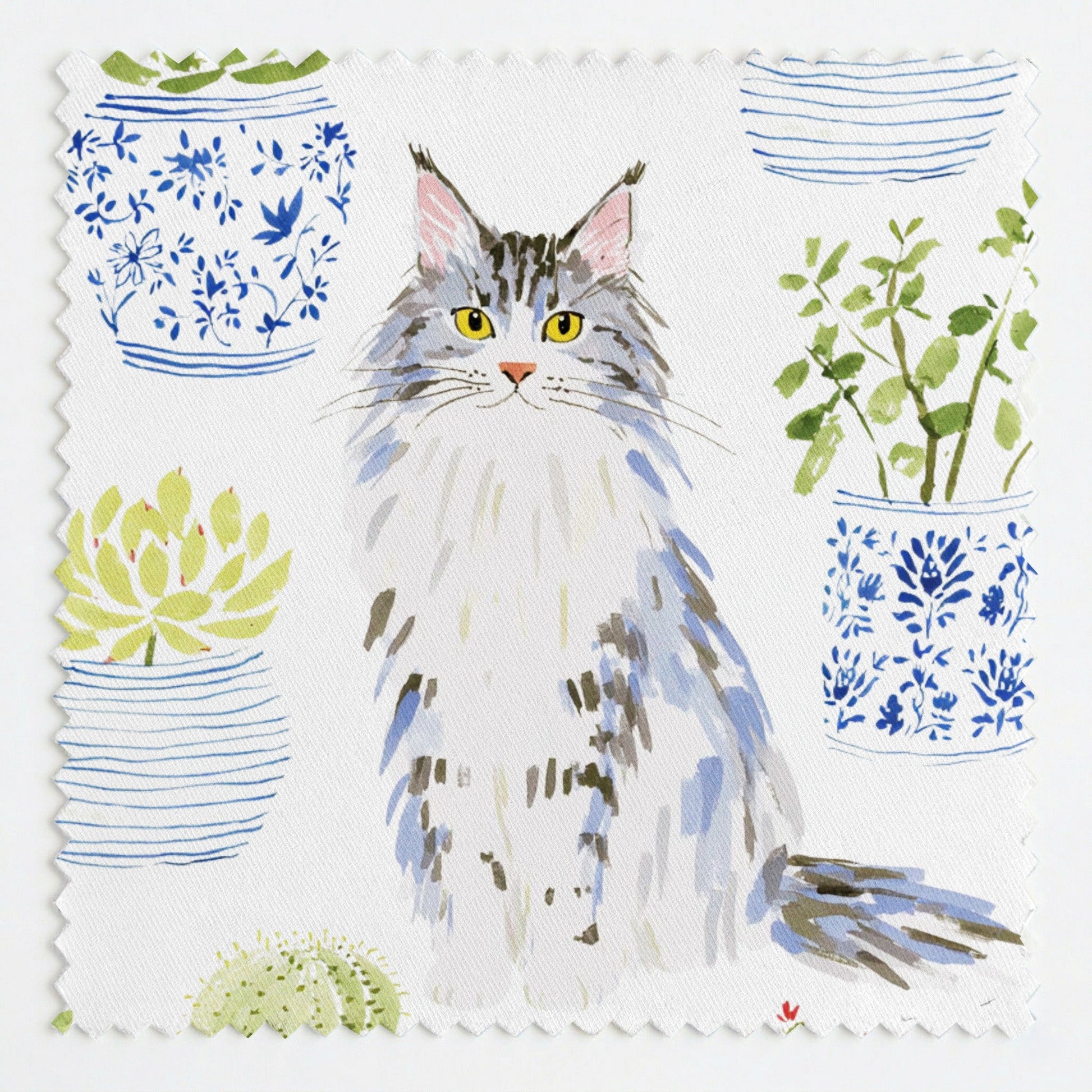 Maine Coon Plant Mom - Fabric - Linen Rowe