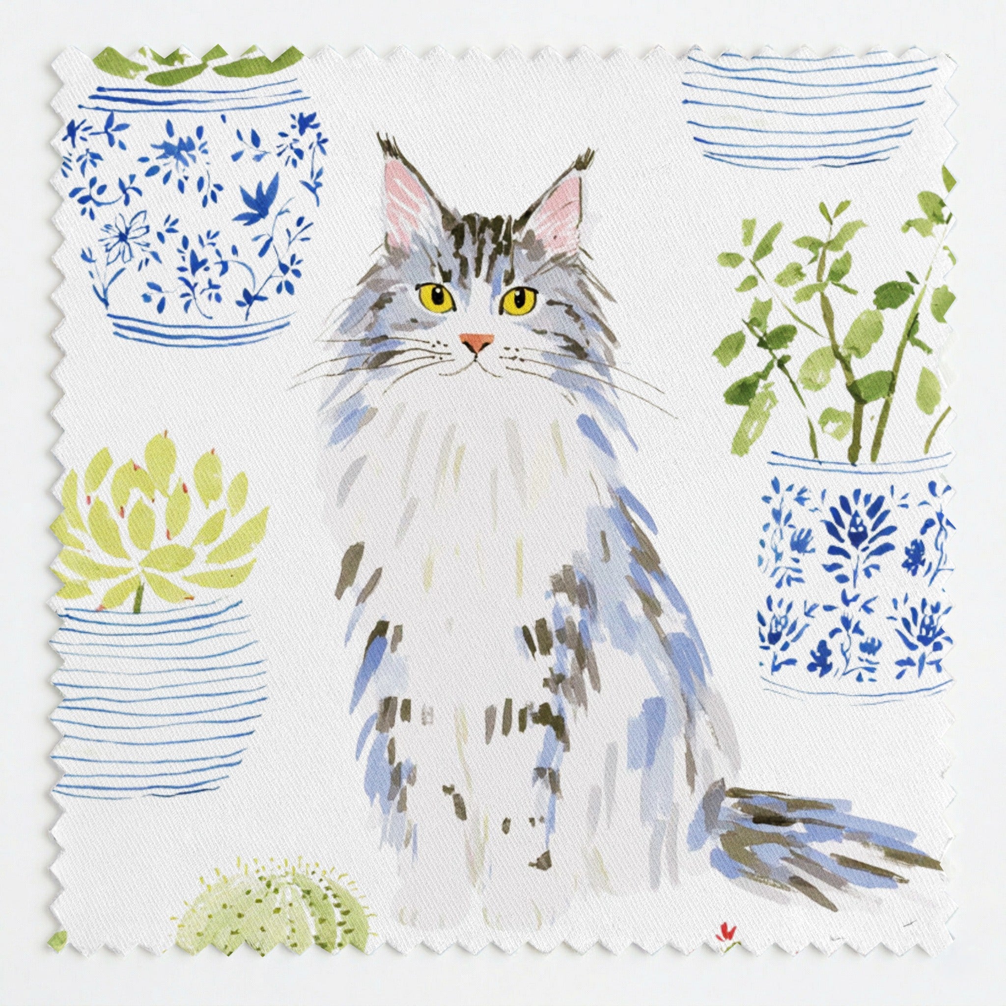 Maine Coon Plant Mom - Fabric - Linen Rowe