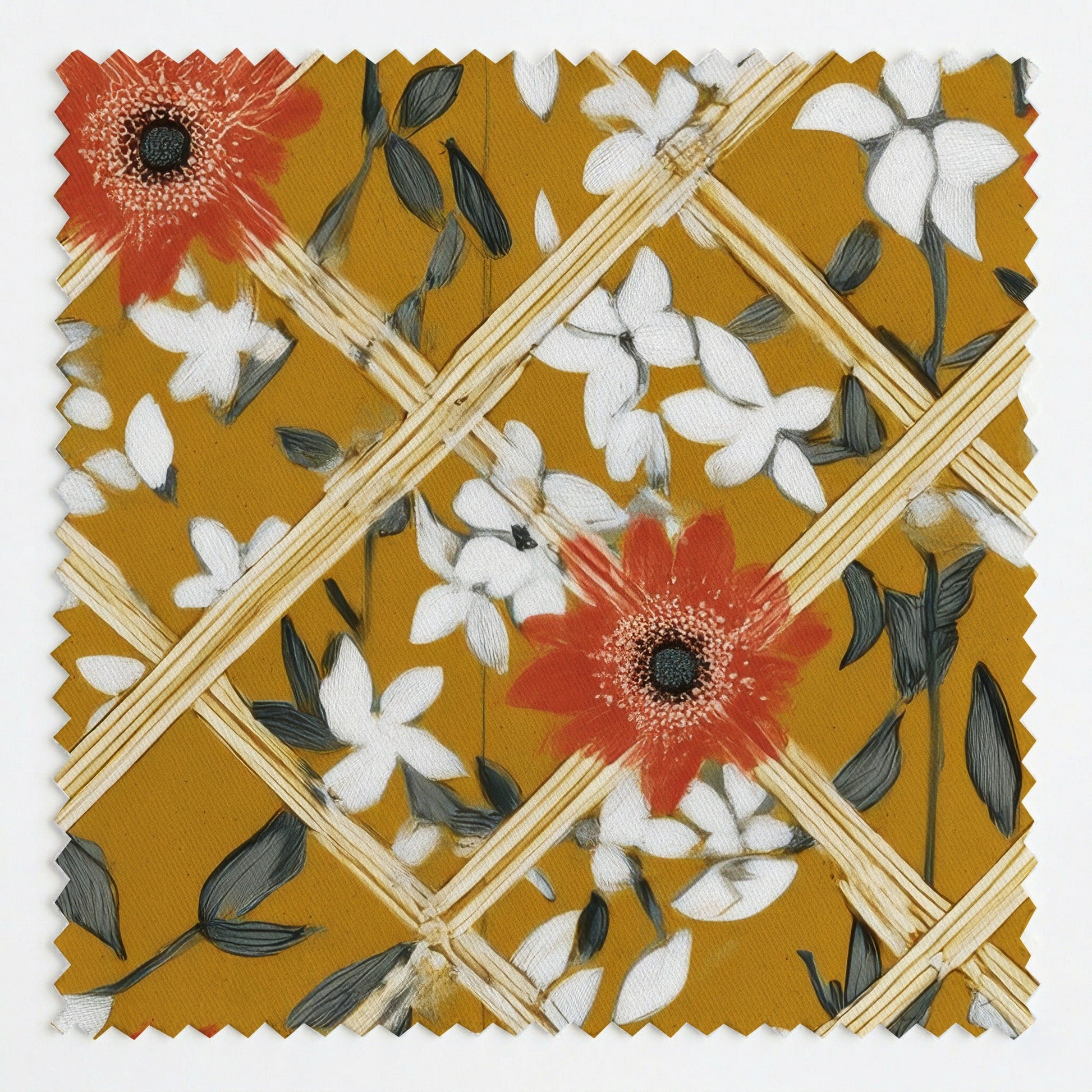 Marigold Trellis - Fabric - Linen Rowe