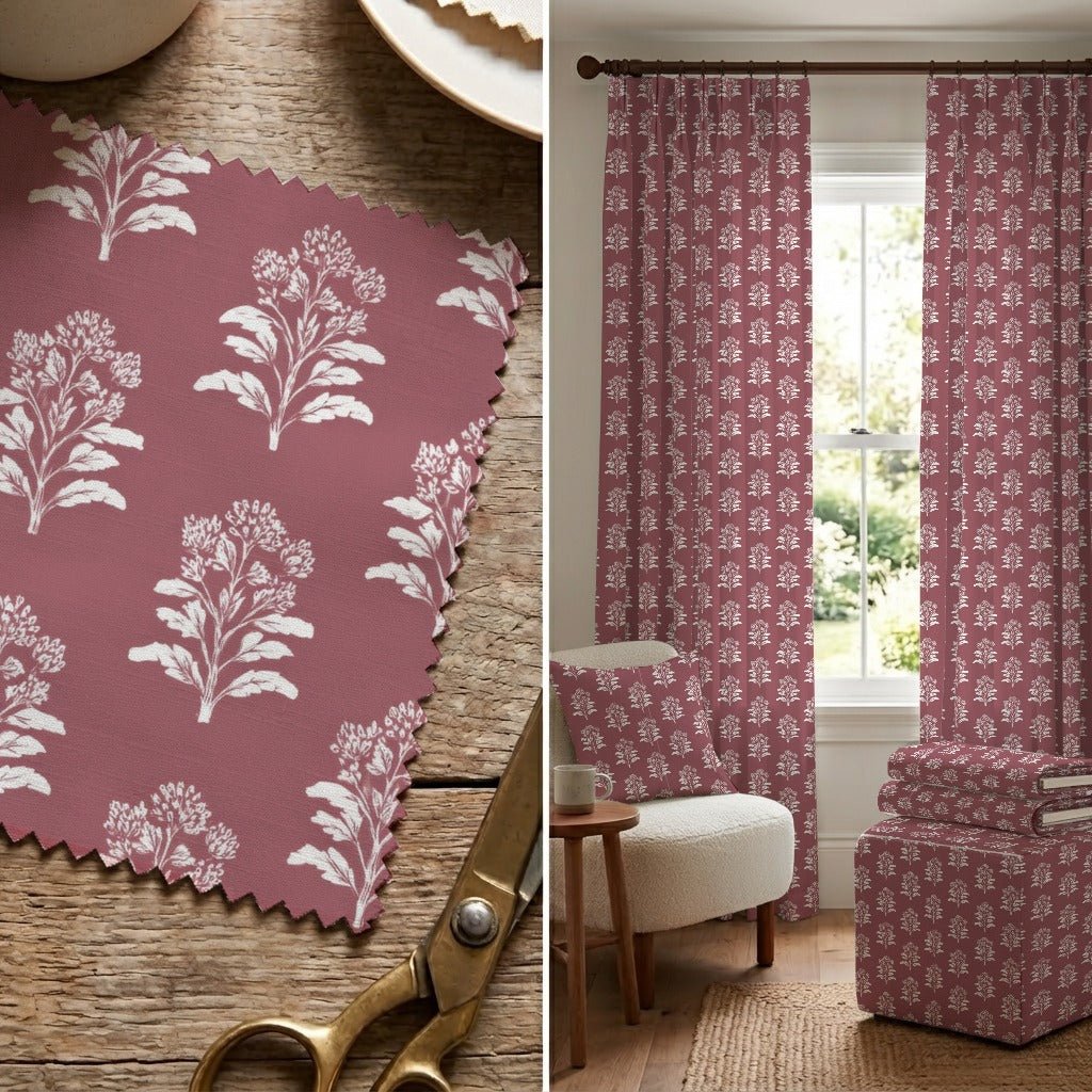 Mauve Trees - Fabric - Linen Rowe