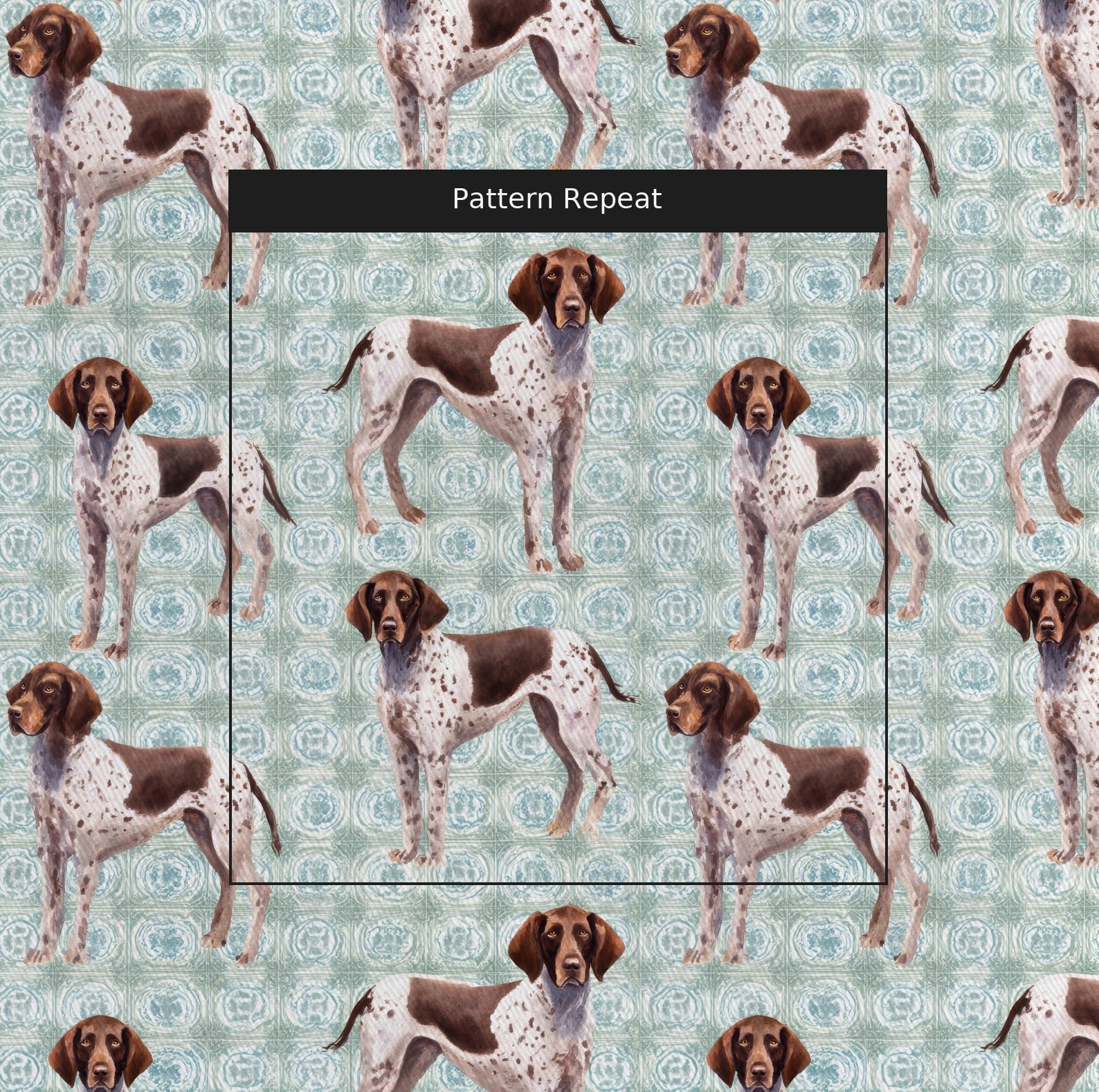 Mediterranean German Shorthair - Fabric - Linen Rowe