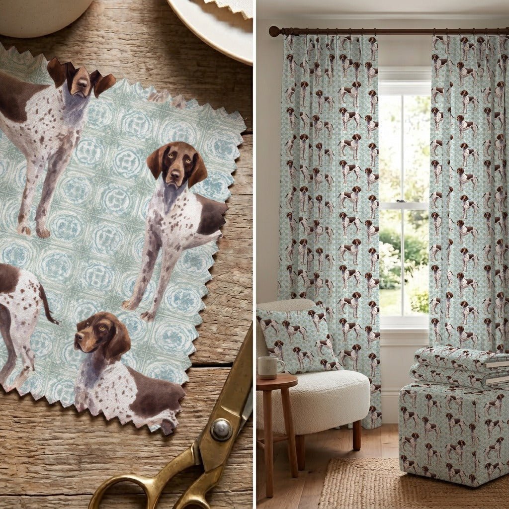 Mediterranean German Shorthair - Fabric - Linen Rowe