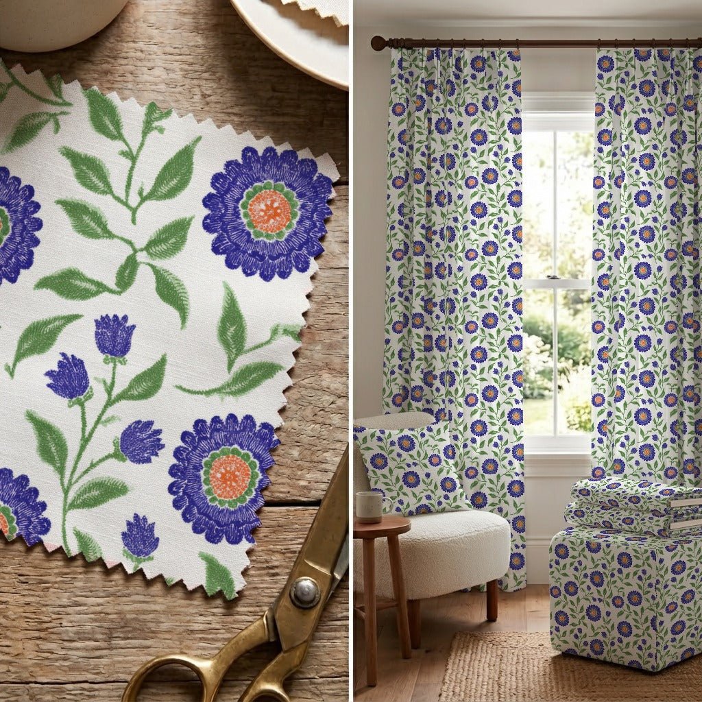 Mercer Blooms - Fabric - Linen Rowe