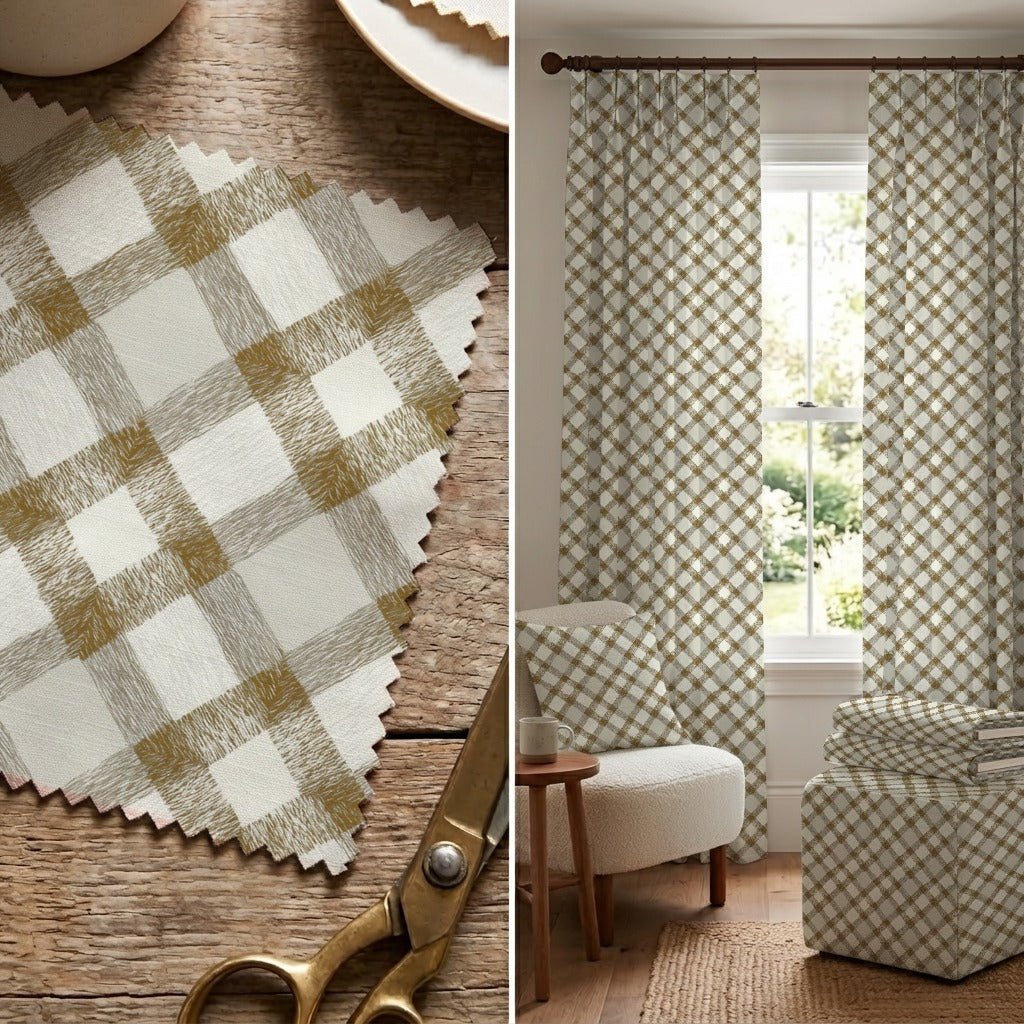 Merrick Check - Fabric - Linen Rowe