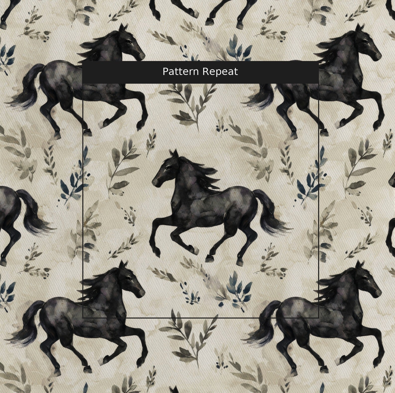 Midnight Gallop - Fabric - Linen Rowe