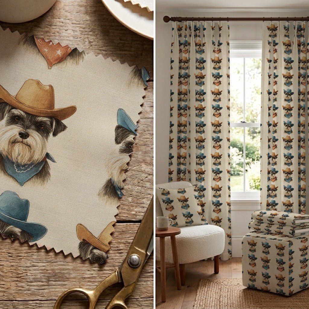 Mini Schnauzer Rodeo - Fabric - Linen Rowe