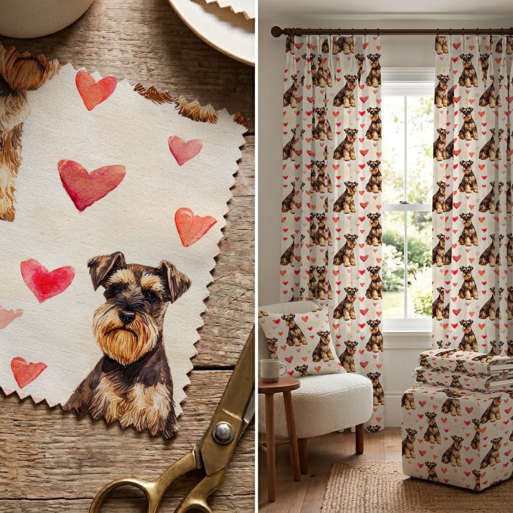 Mini Schnauzer Sweetheart - Fabric - Linen Rowe