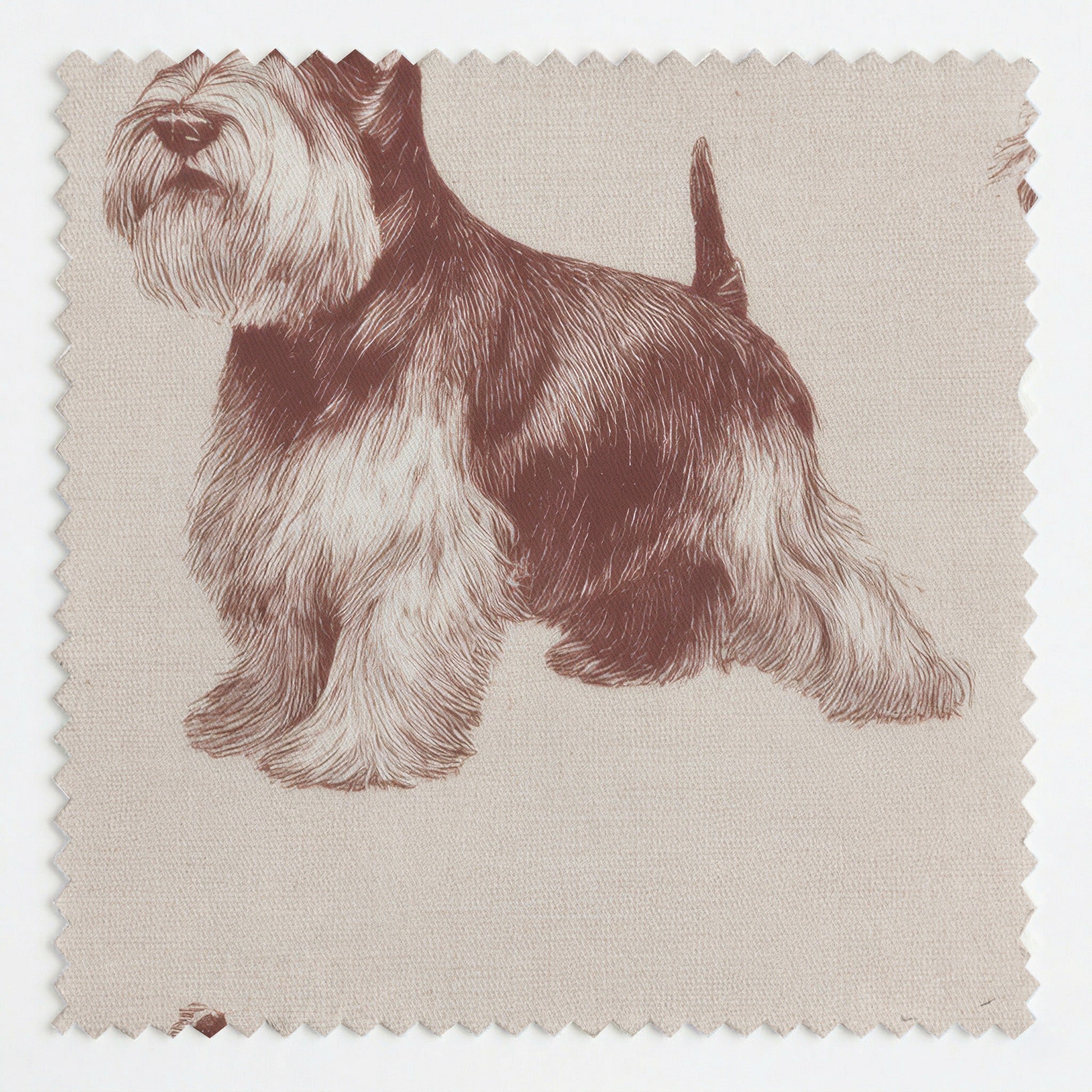 Mini Schnauzer Tonal Print - Fabric - Linen Rowe