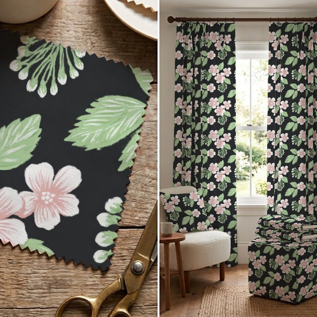 Mireille Floral - Fabric - Linen Rowe