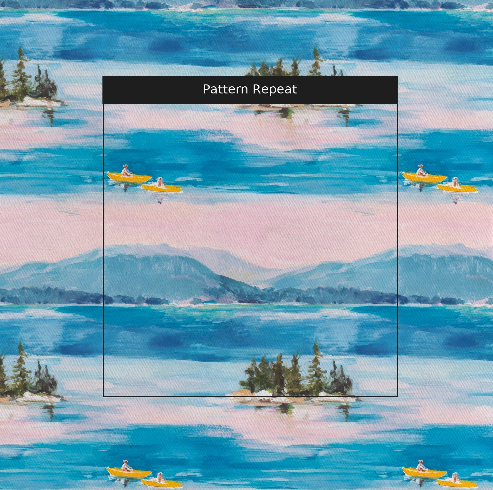 Misty Lake - Fabric - Linen Rowe