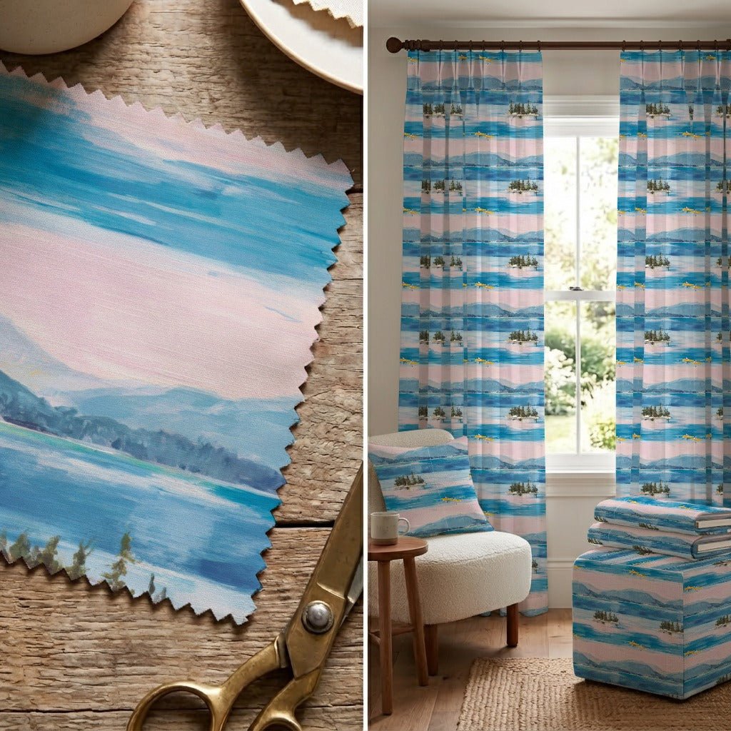 Misty Lake - Fabric - Linen Rowe