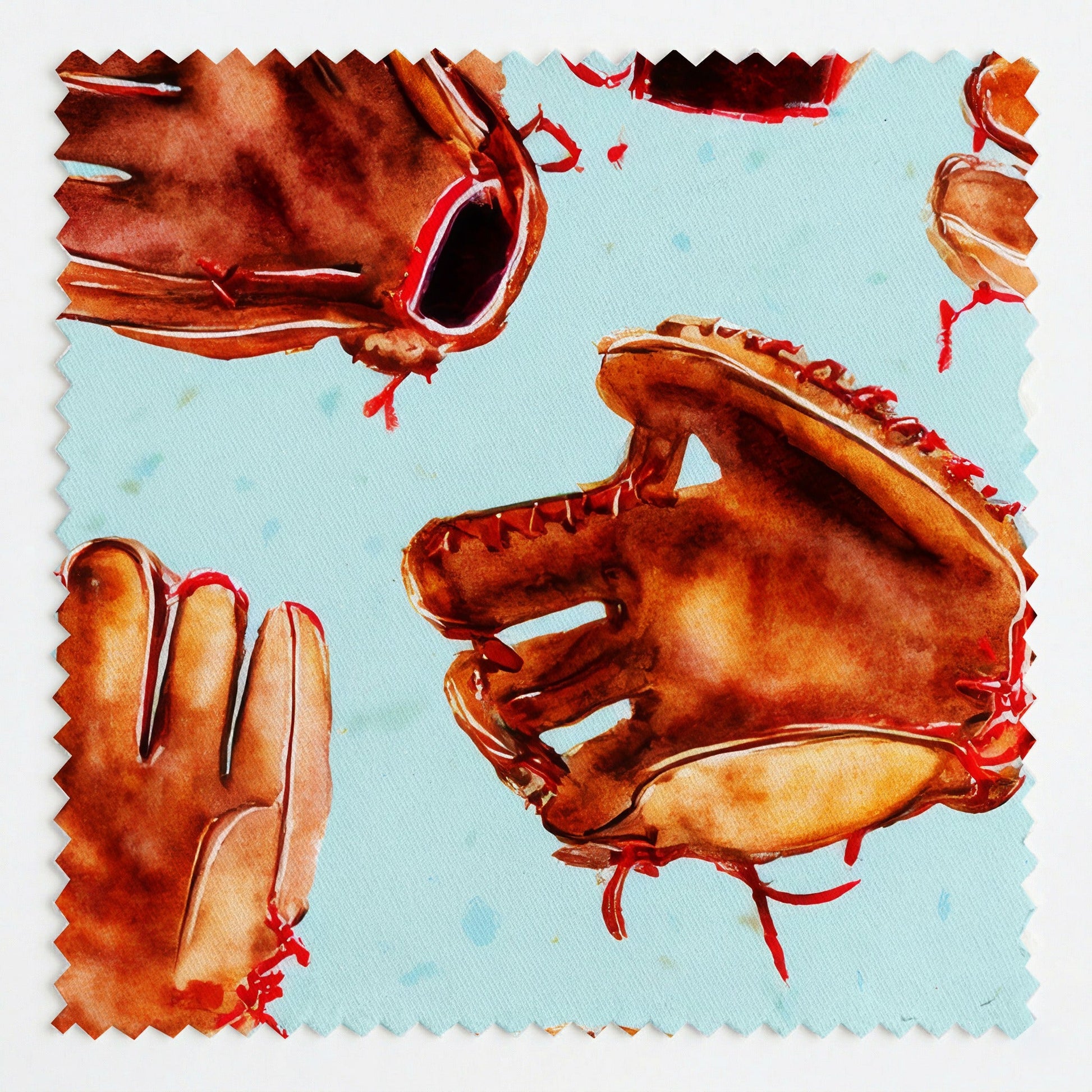 Mitts on Blue - Fabric - Linen Rowe