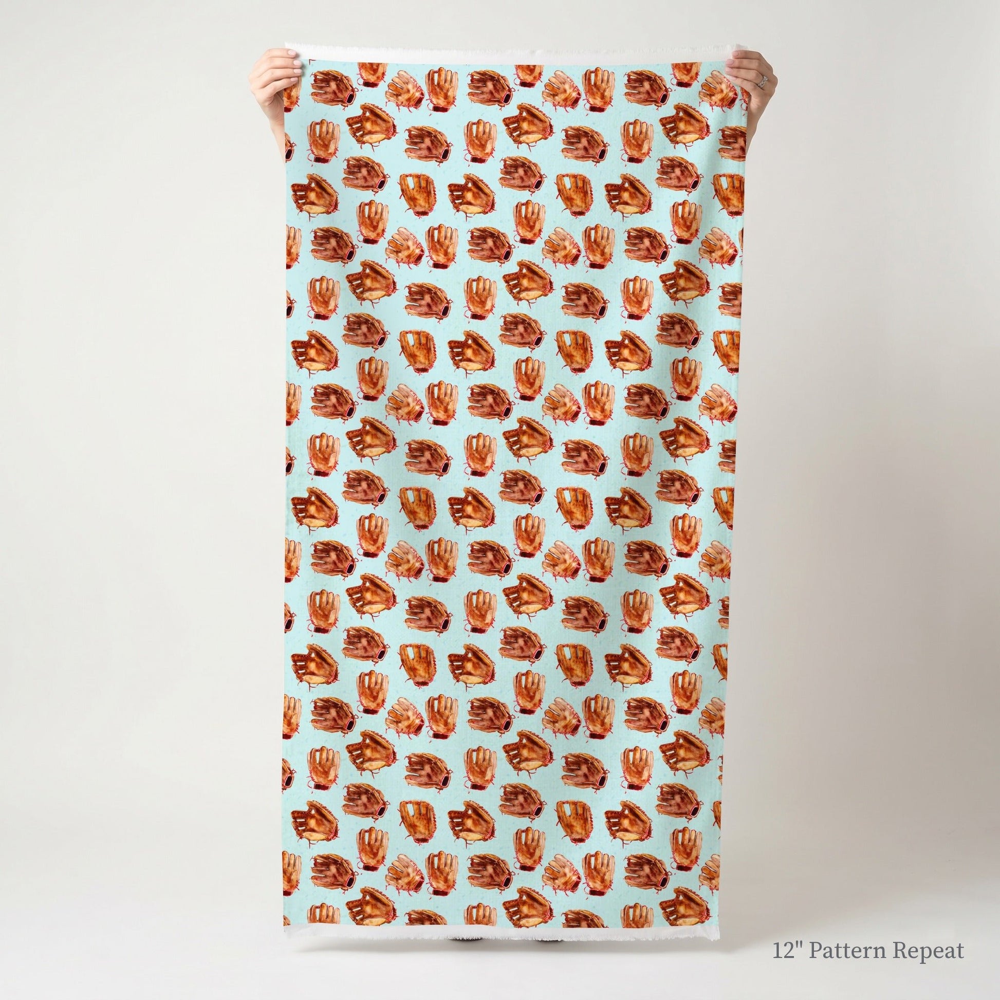 Mitts on Blue - Fabric - Linen Rowe