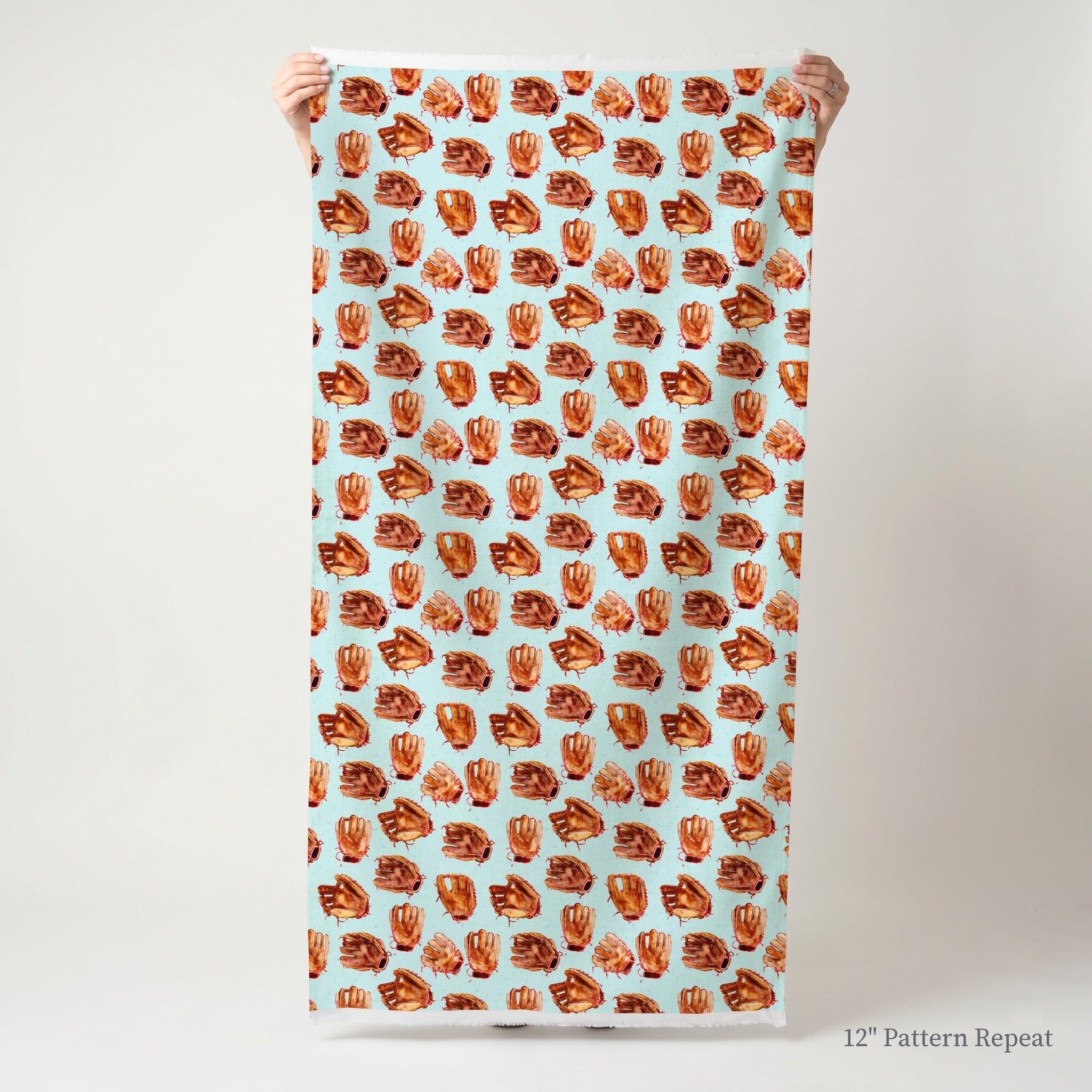 Mitts on Blue - Fabric - Linen Rowe