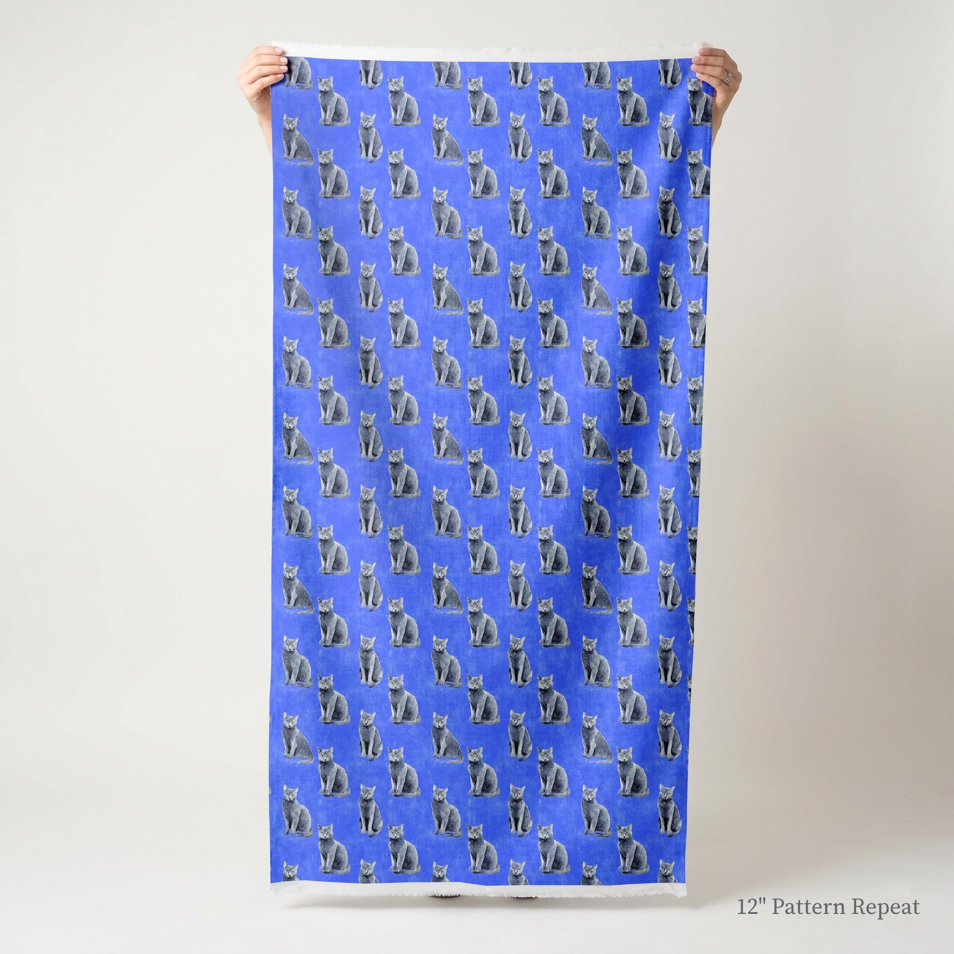 Modern Indigo Russian Blues - Fabric - Linen Rowe