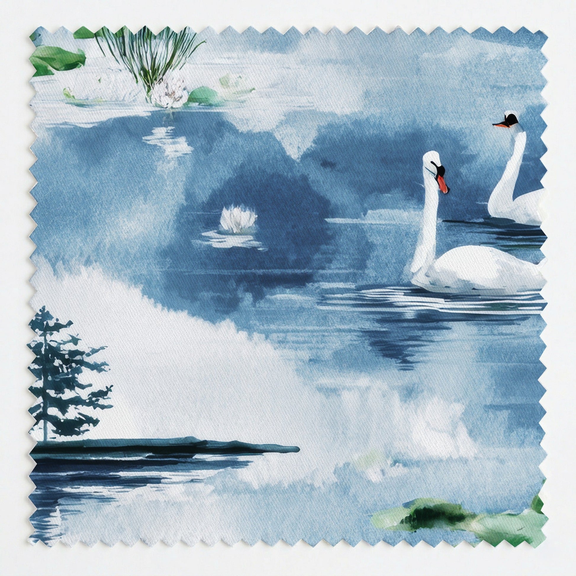 Moody Swan Lake - Fabric - Linen Rowe