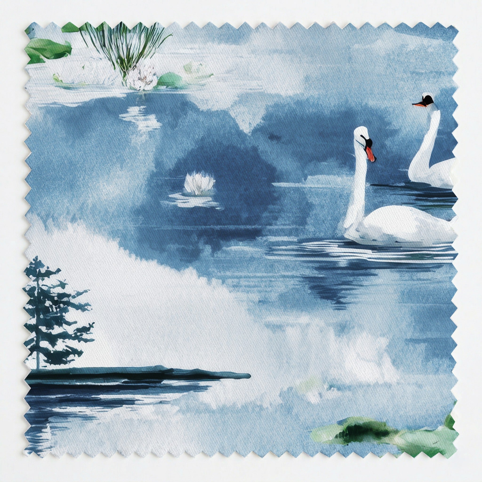 Moody Swan Lake - Fabric - Linen Rowe