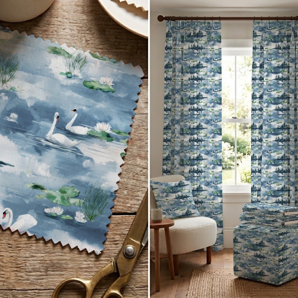 Moody Swan Lake - Fabric - Linen Rowe