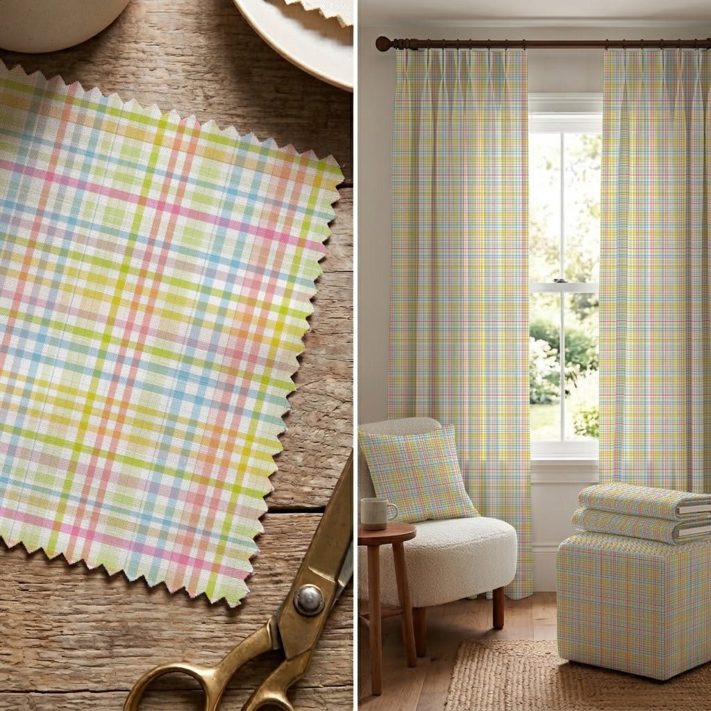Multicolor Gingham - Fabric - Linen Rowe
