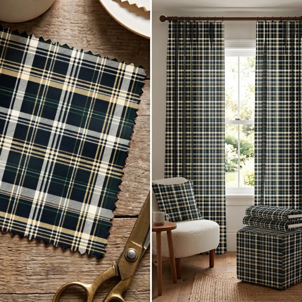 Muted Tartan - Fabric - Linen Rowe