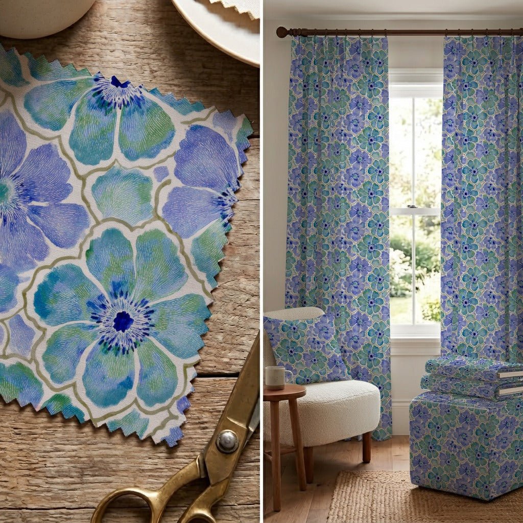 Mykonos Floral - Fabric - Linen Rowe