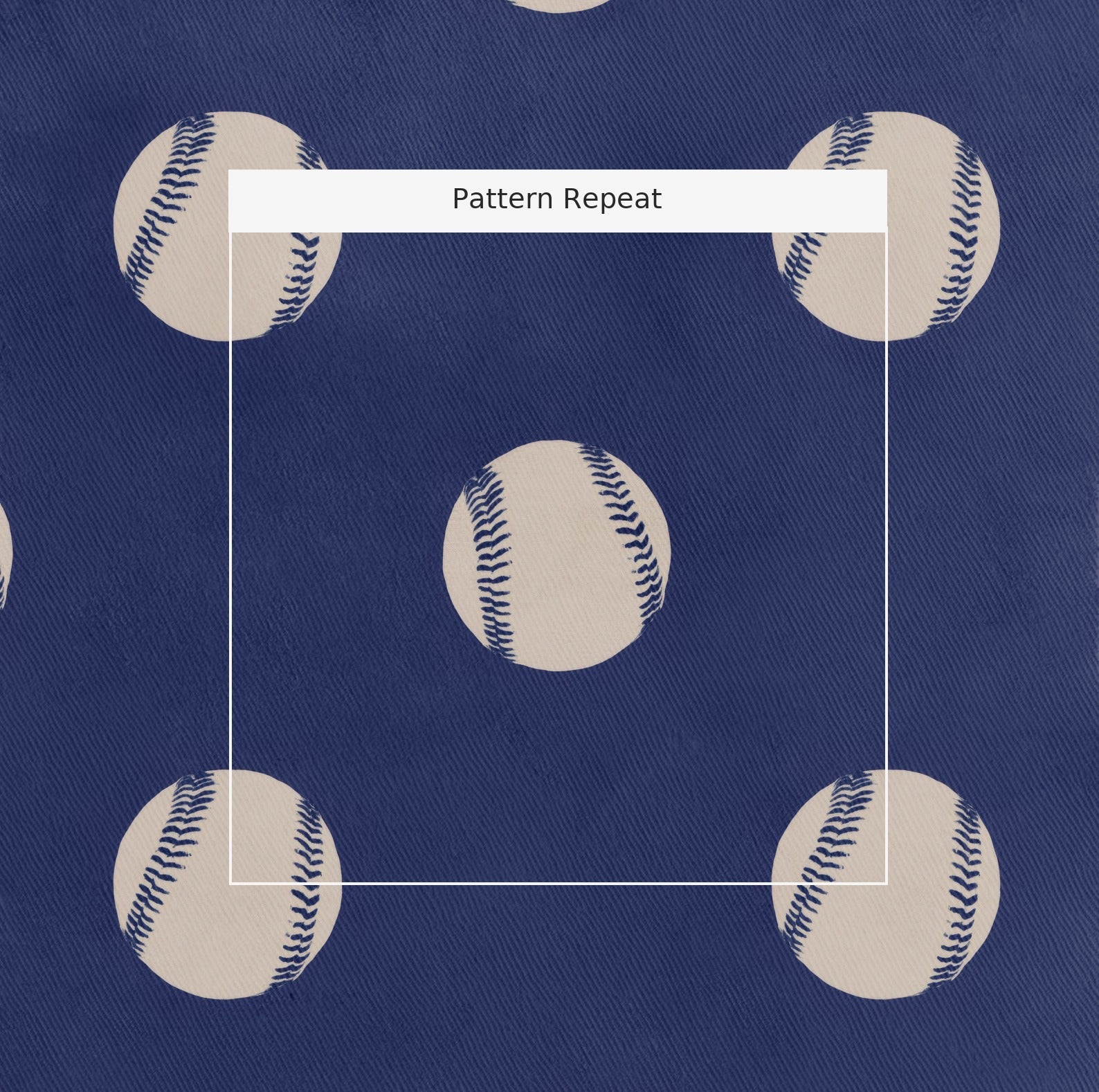 Navy Baseballs - Fabric - Linen Rowe