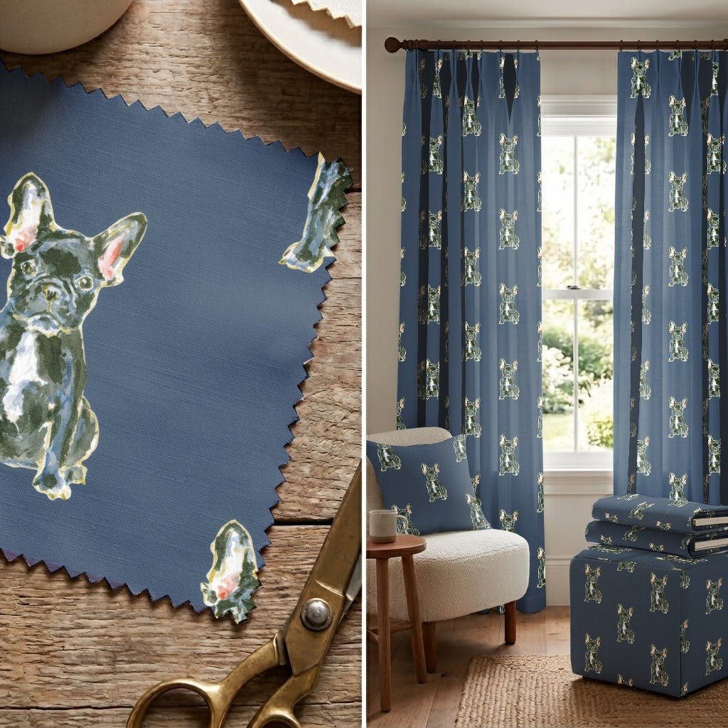 Navy Frenchie - Fabric - Linen Rowe