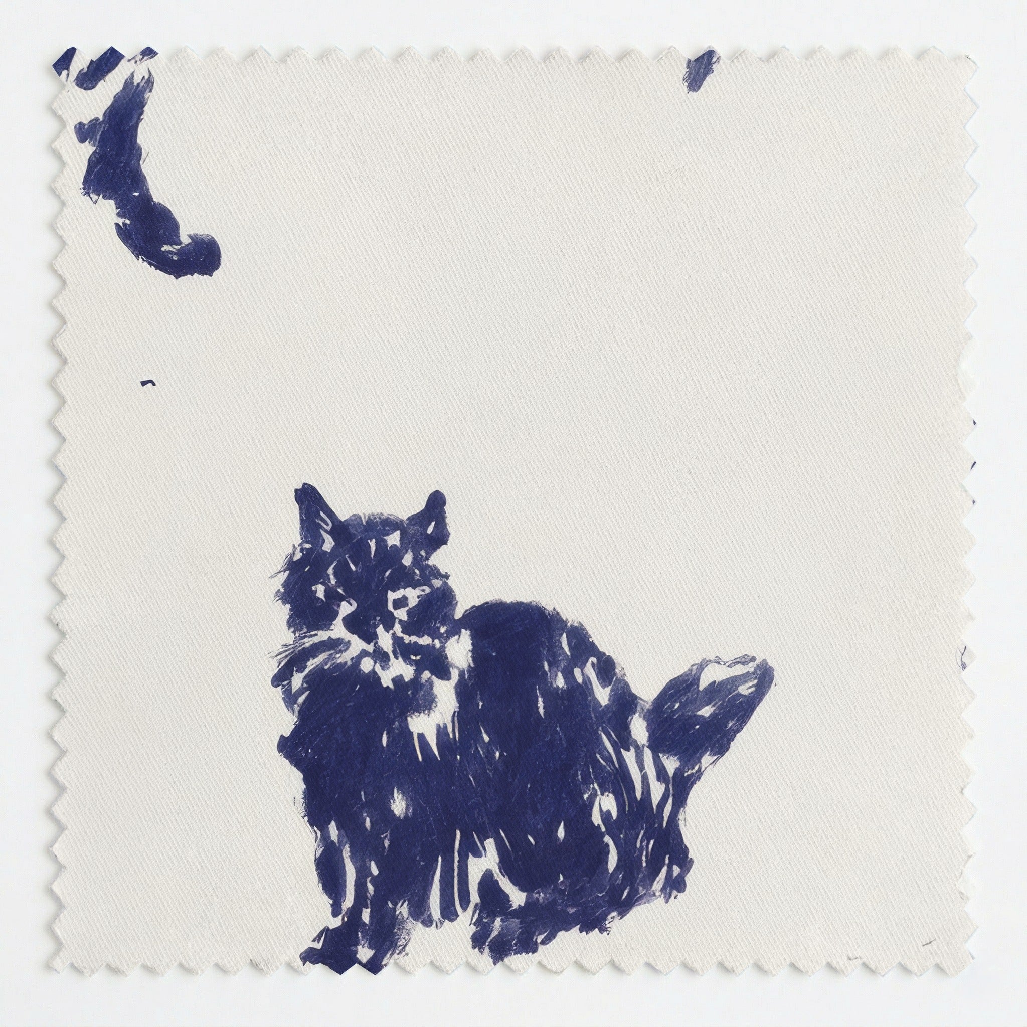 Navy Kitties - Fabric - Linen Rowe