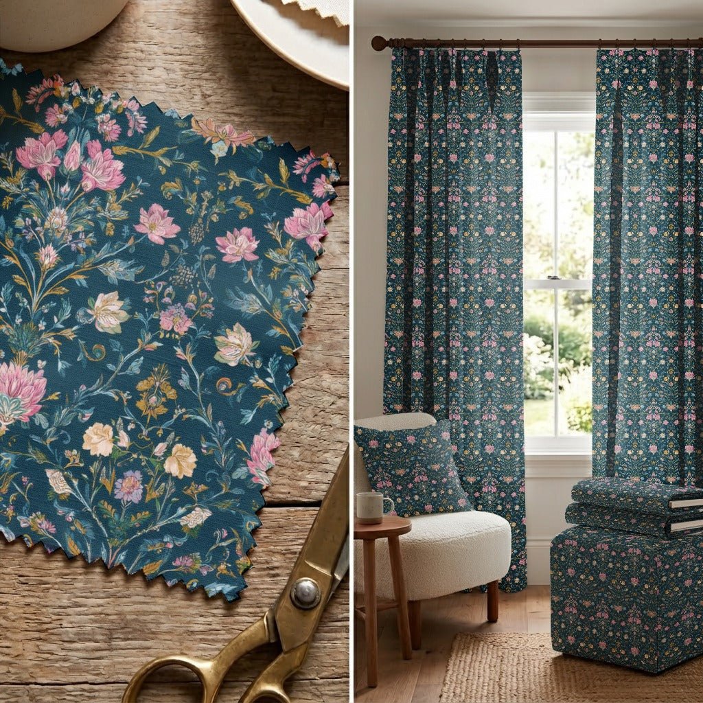 Navy Manor - Fabric - Linen Rowe