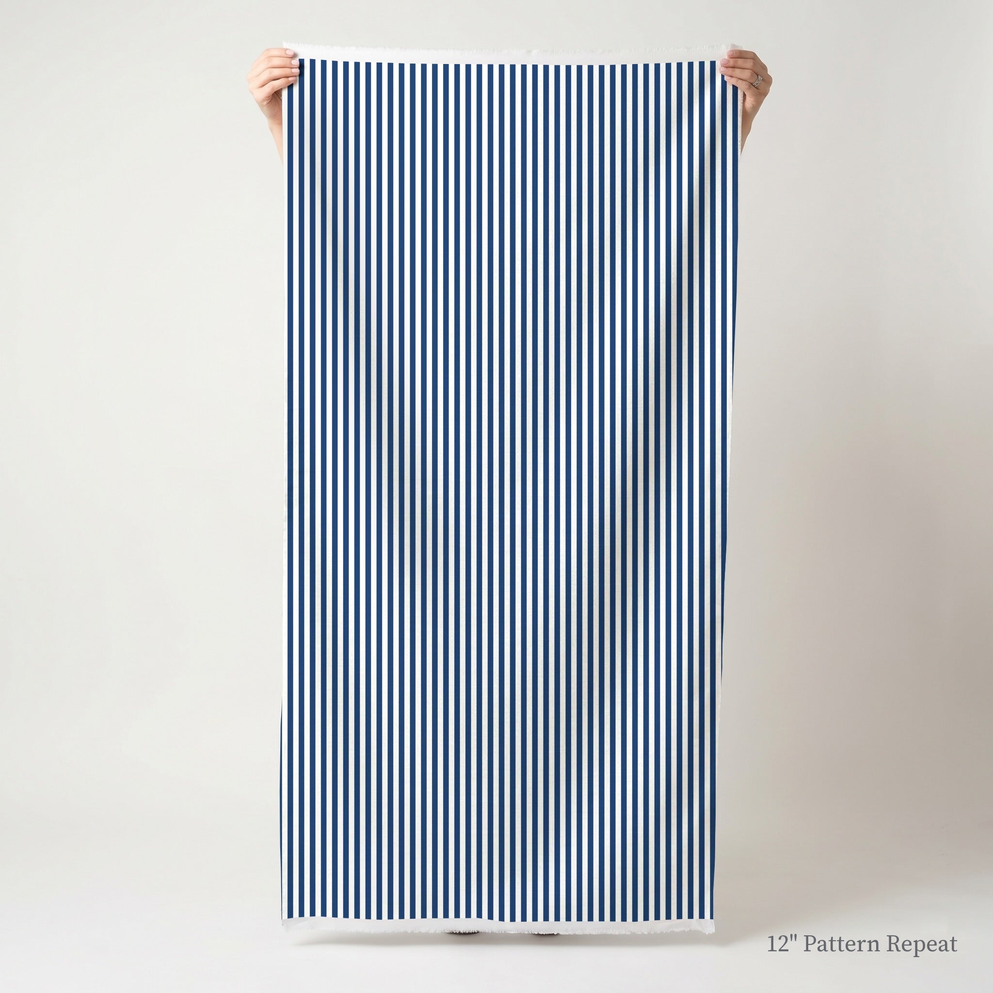 Navy Stripe - Fabric - Linen Rowe