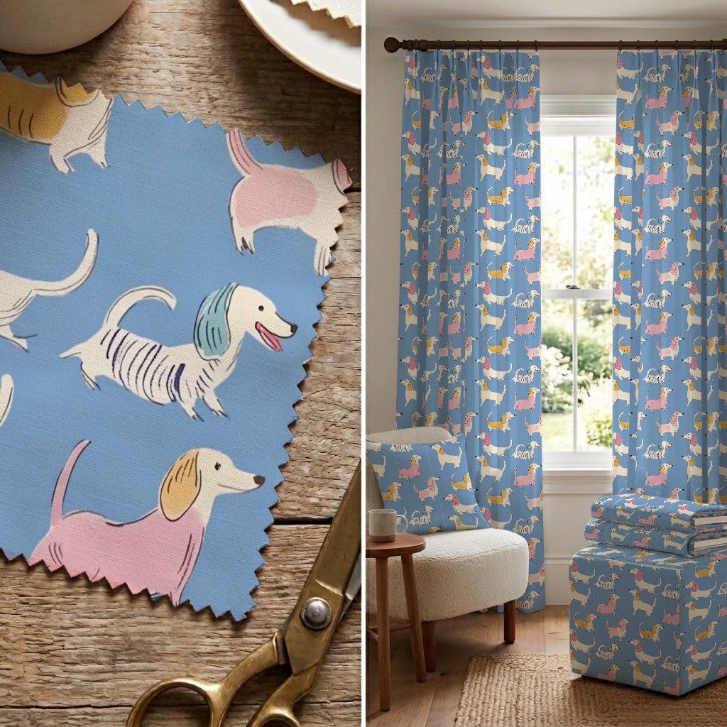 New York Minute Dachshund - Fabric - Linen Rowe