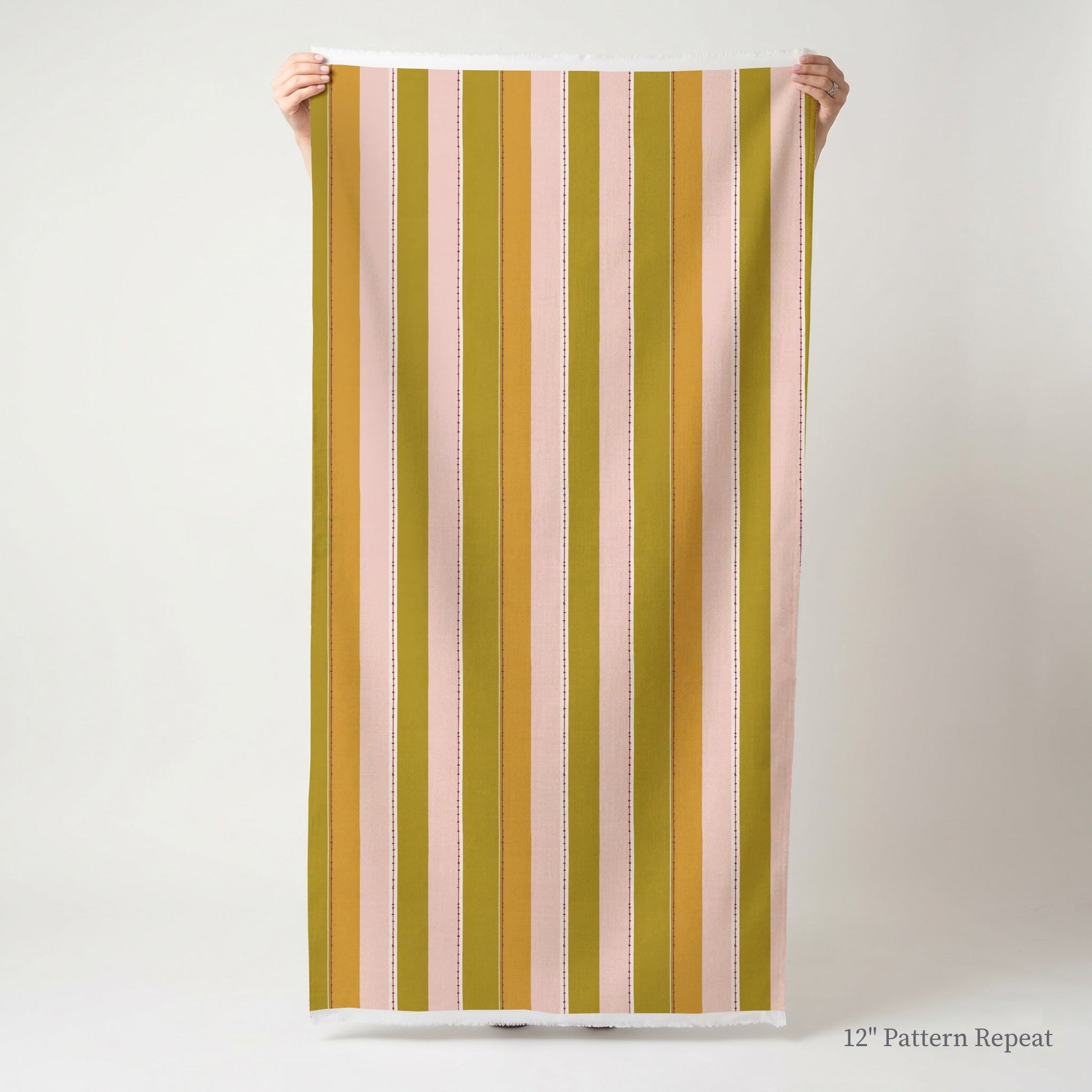Olive and Blush - Fabric - Linen Rowe