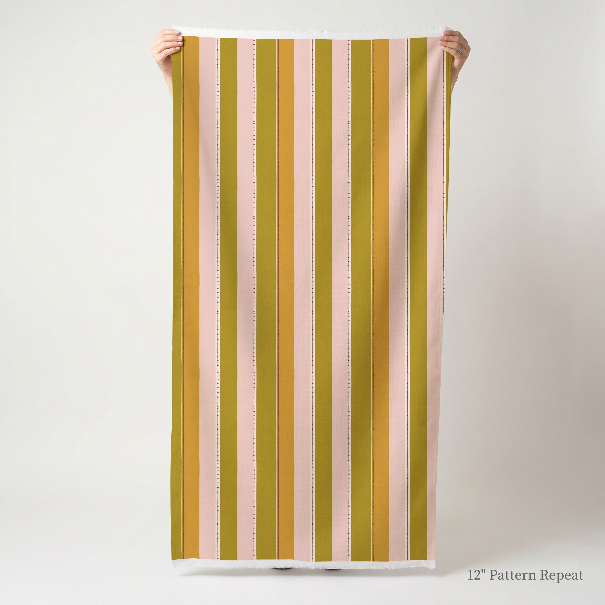 Olive and Blush - Fabric - Linen Rowe