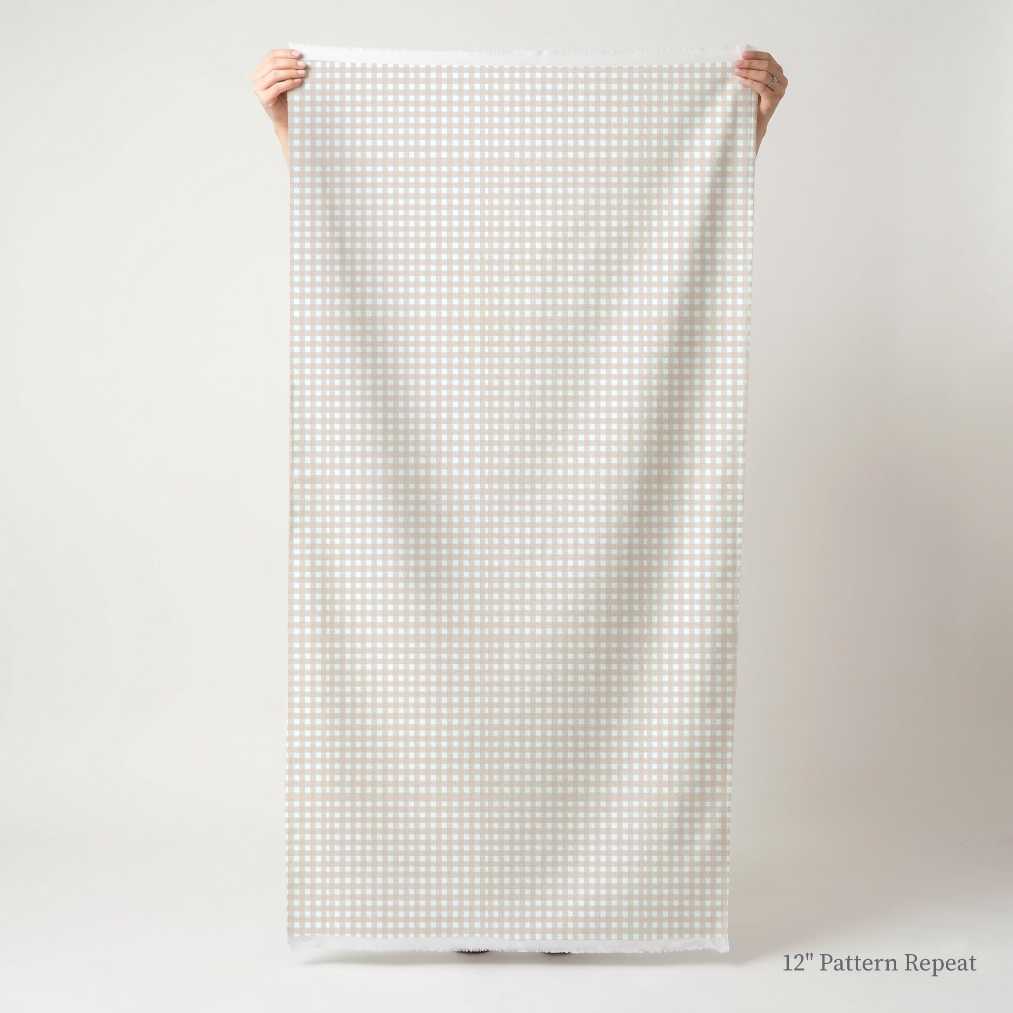 Orange Gingham - Fabric - Linen Rowe