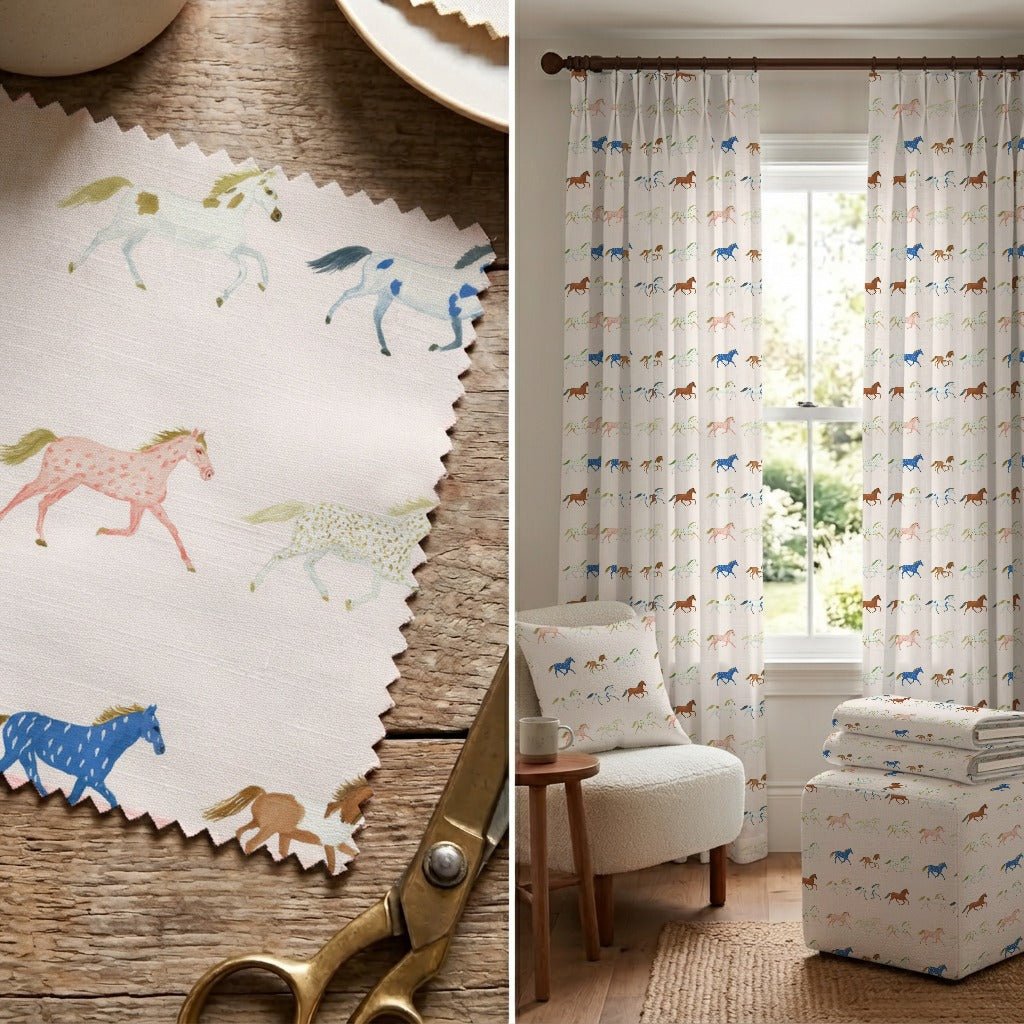 Painted Horses - Fabric - Linen Rowe