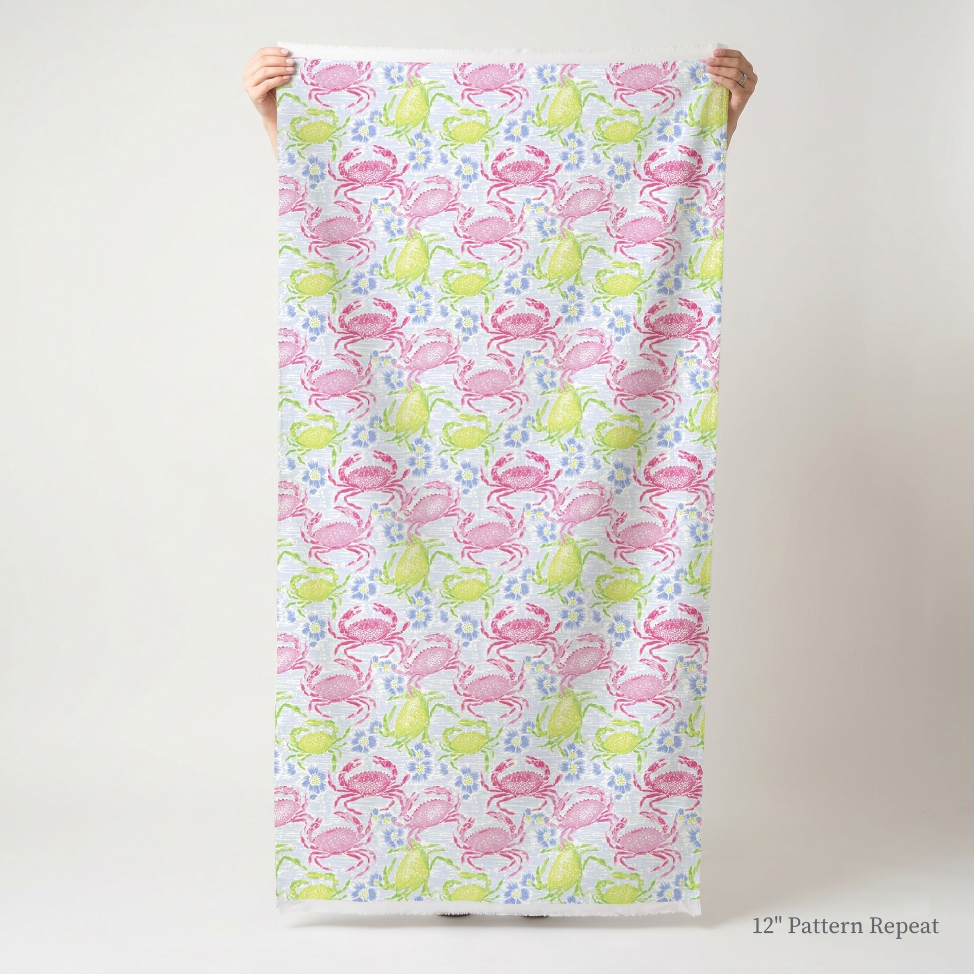 Painterly Crabs - Fabric - Linen Rowe