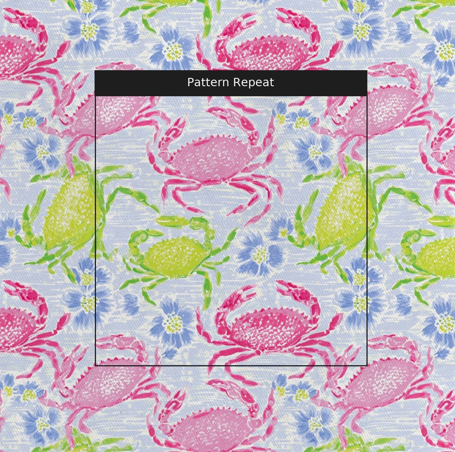 Painterly Crabs - Fabric - Linen Rowe