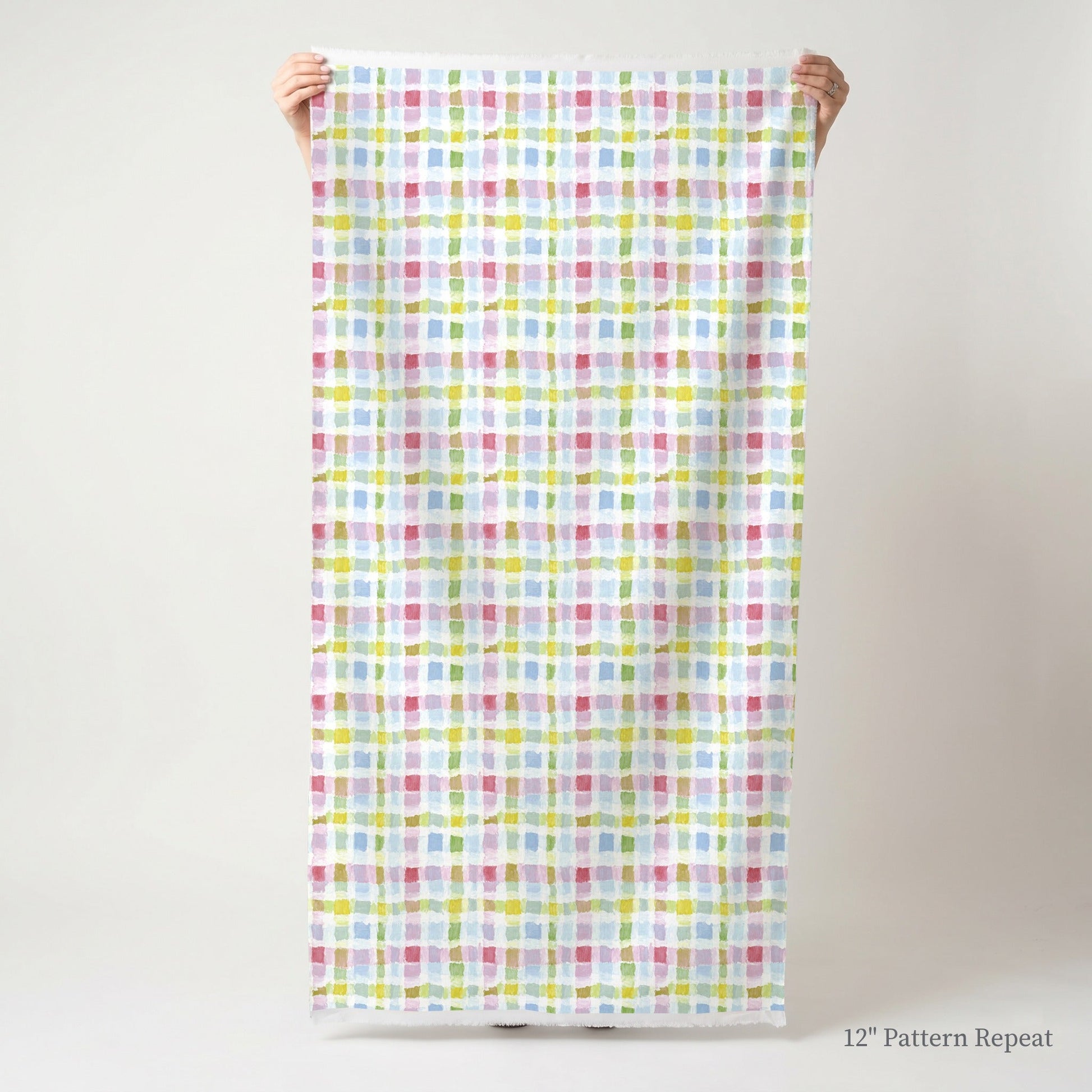 Painterly Gingham - Fabric - Linen Rowe
