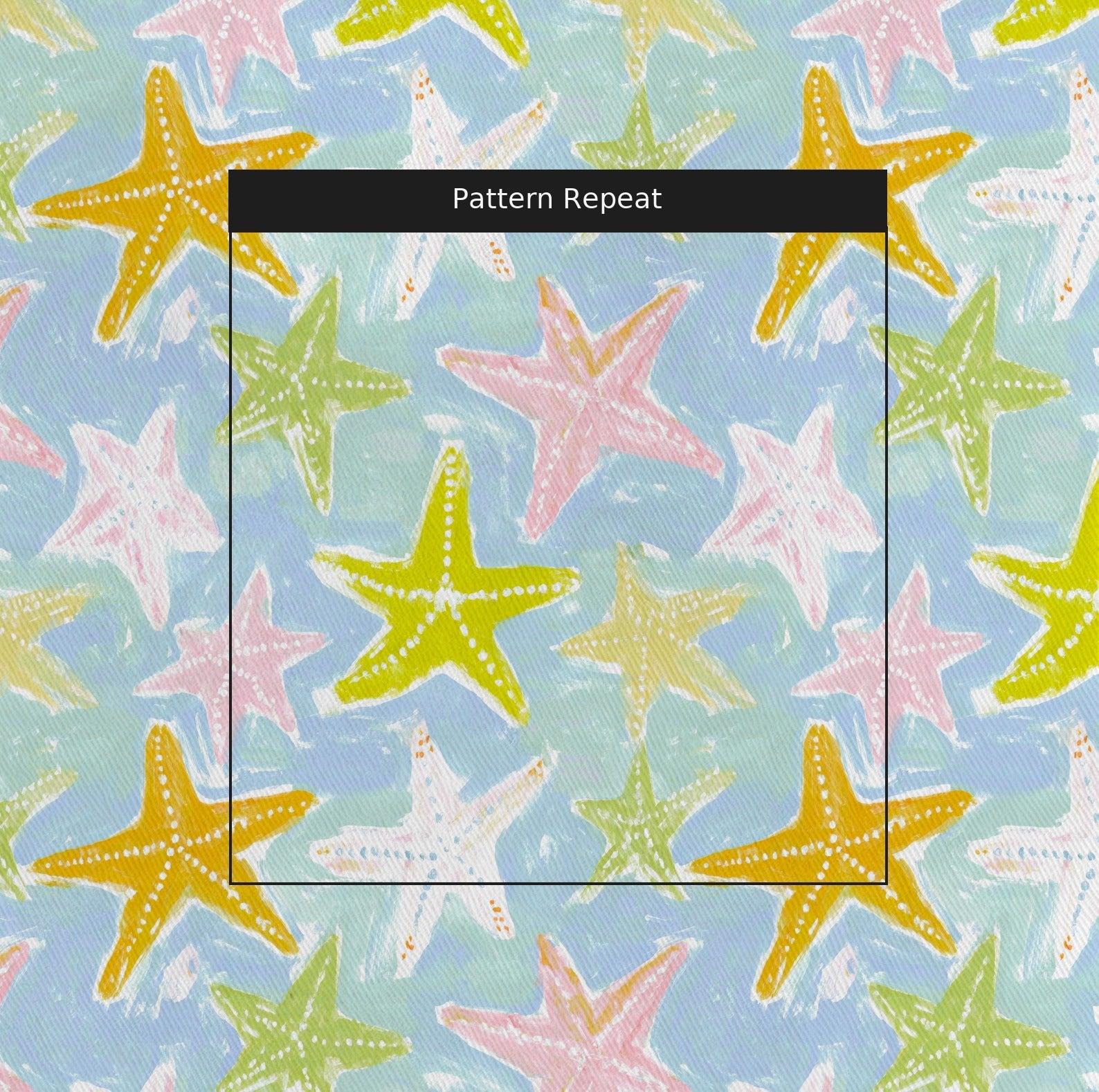 Painterly Starfish - Fabric - Linen Rowe