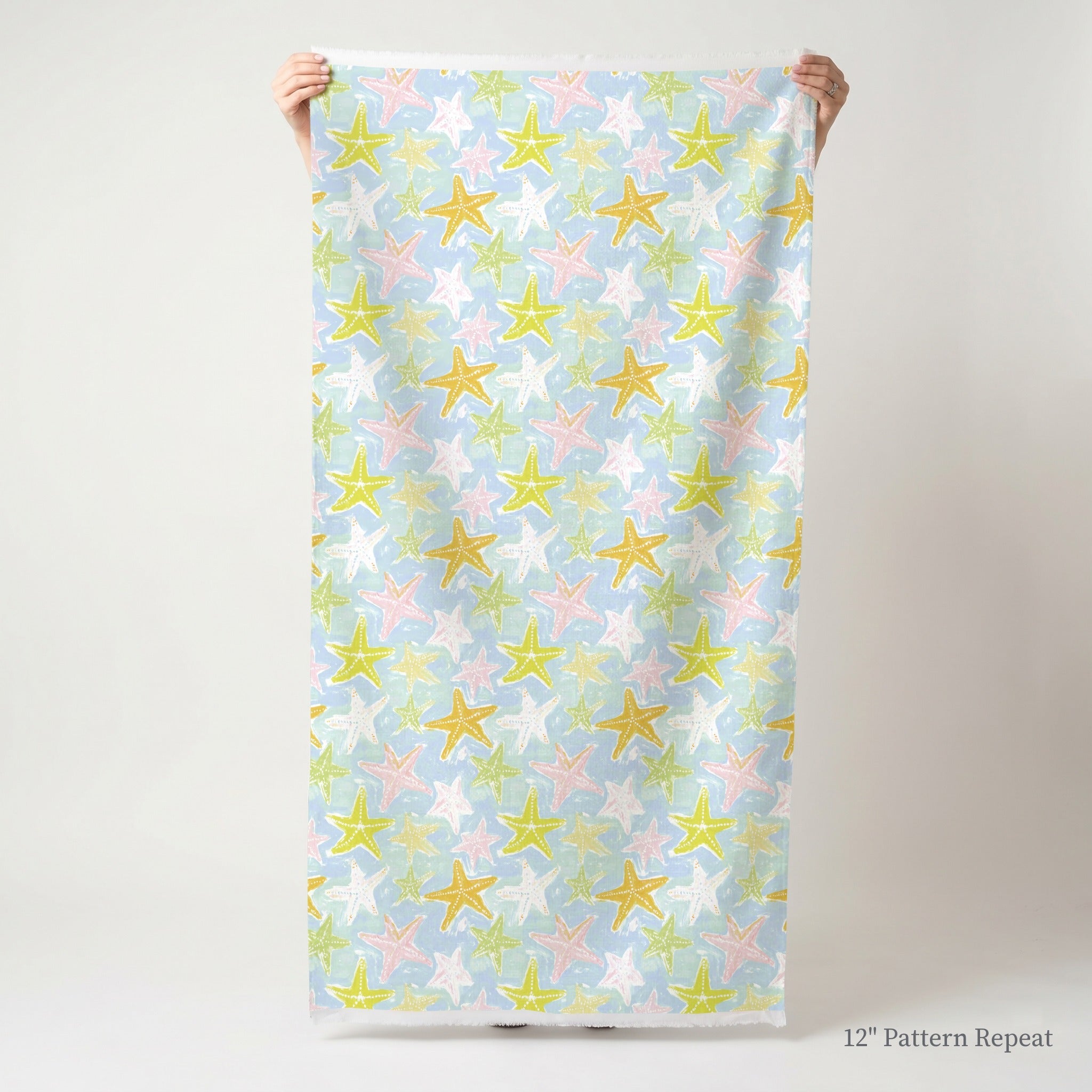 Painterly Starfish - Fabric - Linen Rowe