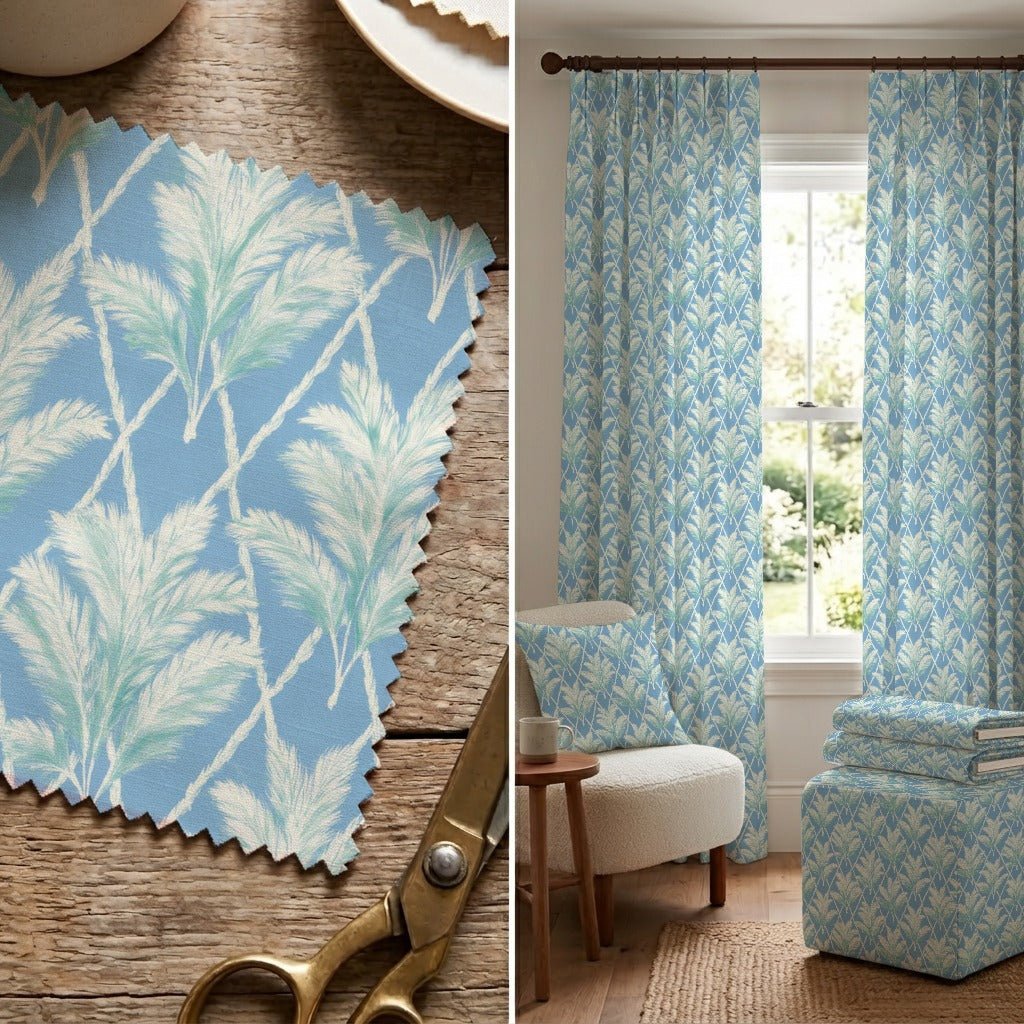 Palm Frond Lattice - Fabric - Linen Rowe