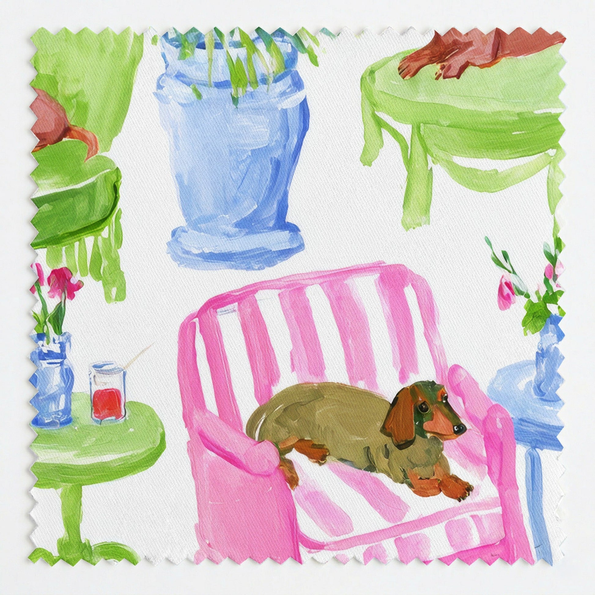 Palm Springs Doxie - Fabric - Linen Rowe