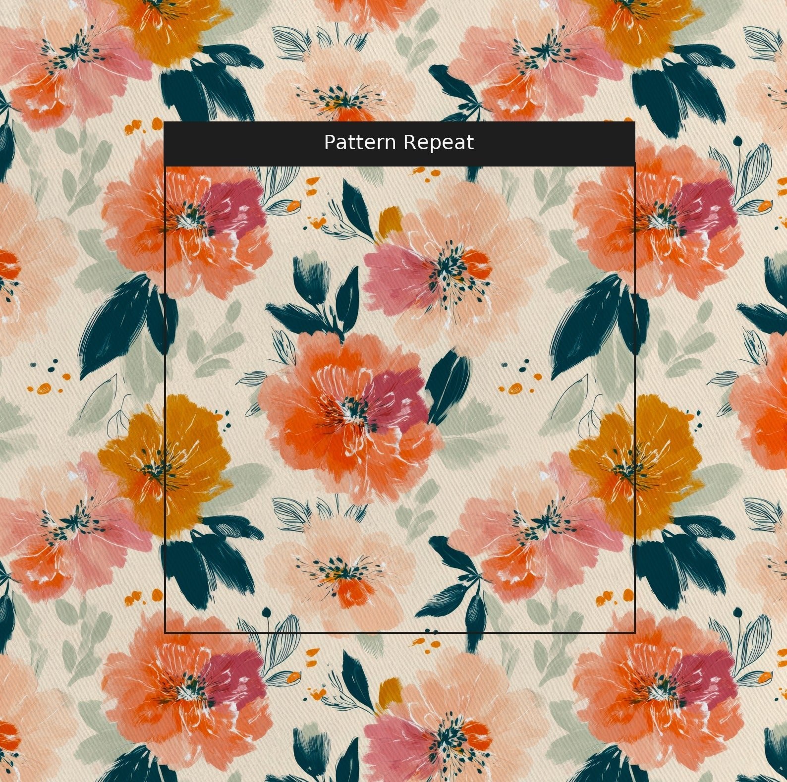 Papaya Petals - Fabric - Linen Rowe