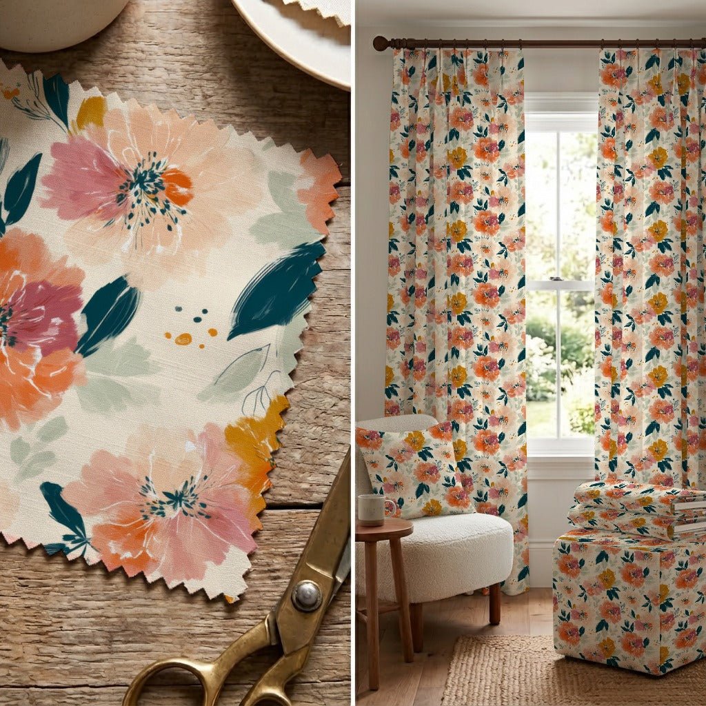 Papaya Petals - Fabric - Linen Rowe