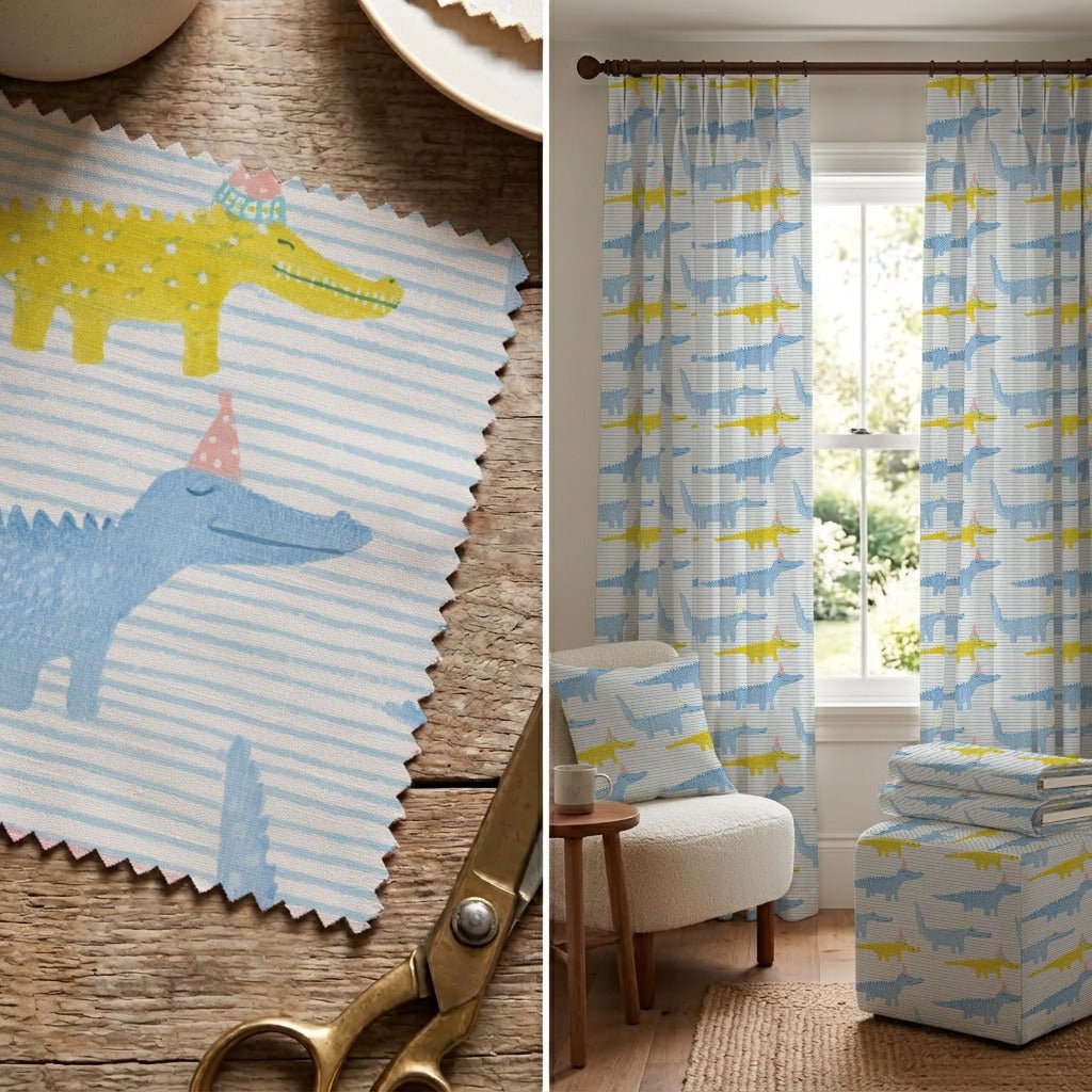 Party Gators - Fabric - Linen Rowe