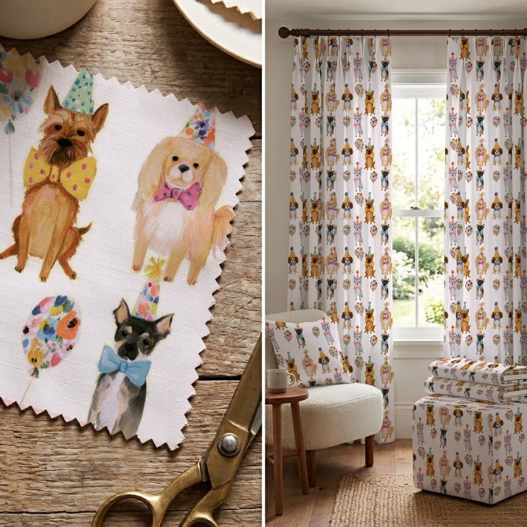 Party Pups - Fabric - Linen Rowe