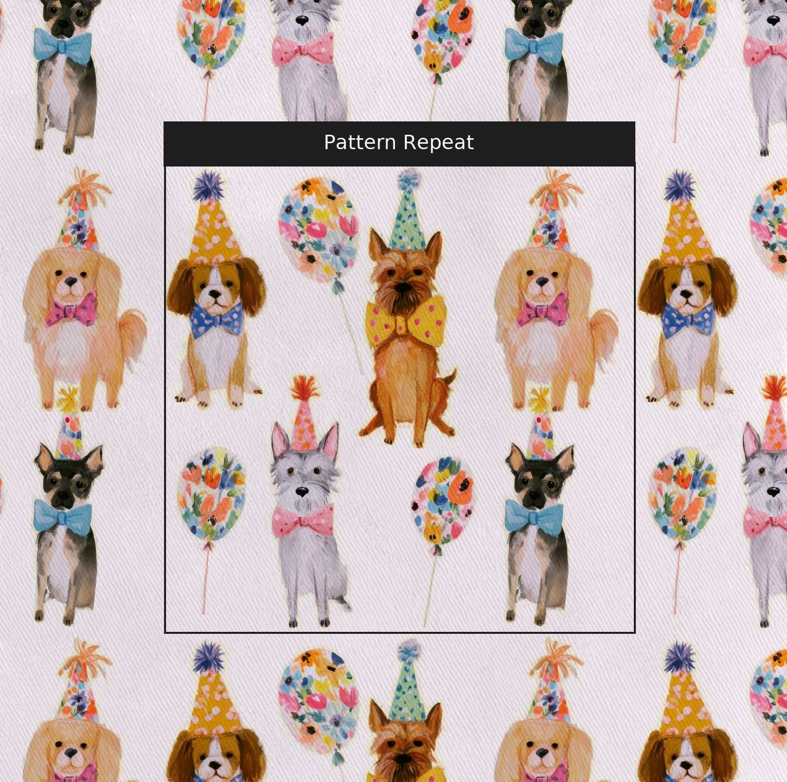 Party Pups - Fabric - Linen Rowe