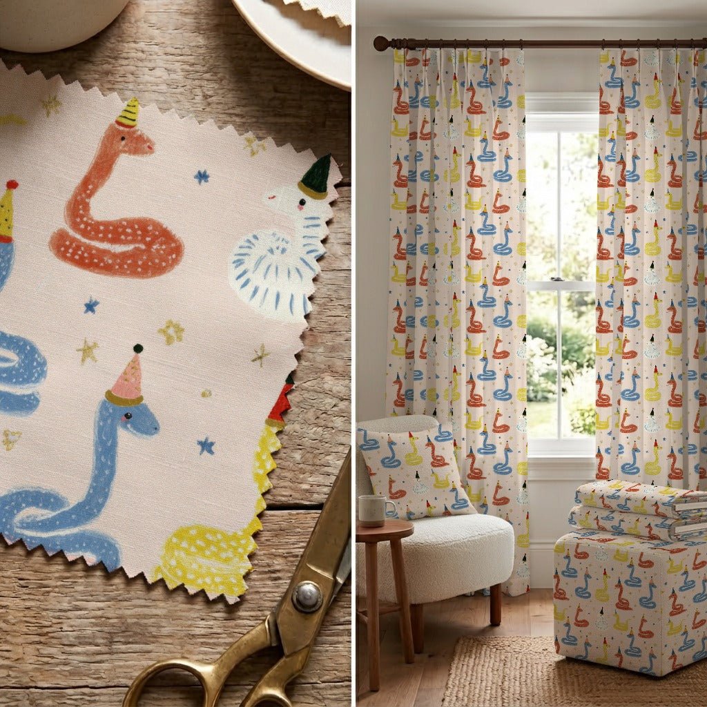 Party Snakes - Fabric - Linen Rowe