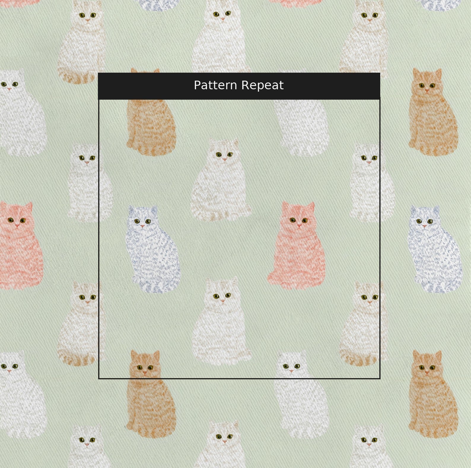 Pastel British Shorthairs - Fabric - Linen Rowe