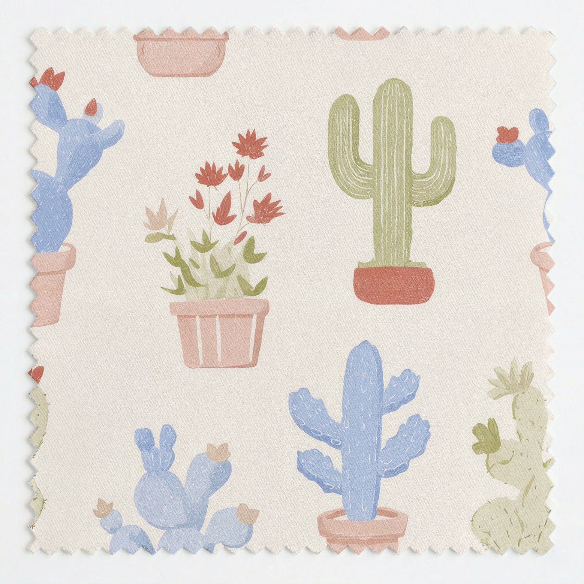 Pastel Cactus - Fabric - Linen Rowe